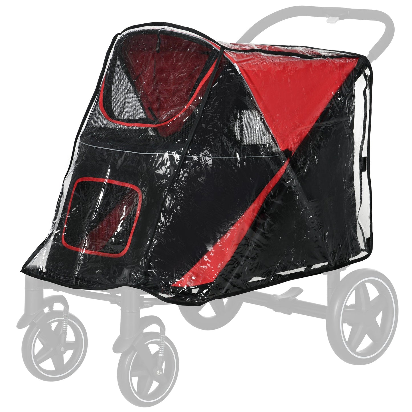 Dog Stroller Rain Cover, Cover for Dog Pram Stroller, Buggy for Large, Medium Dogs w/ Rear Entry