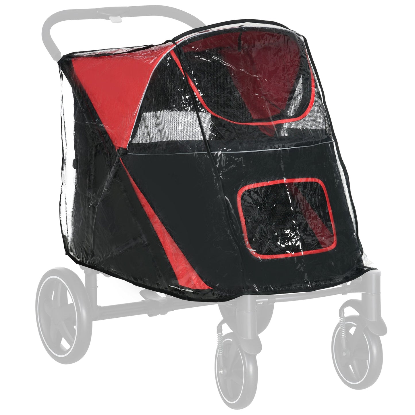 Dog Stroller Rain Cover, Cover for Dog Pram Stroller, Buggy for Large, Medium Dogs w/ Rear Entry