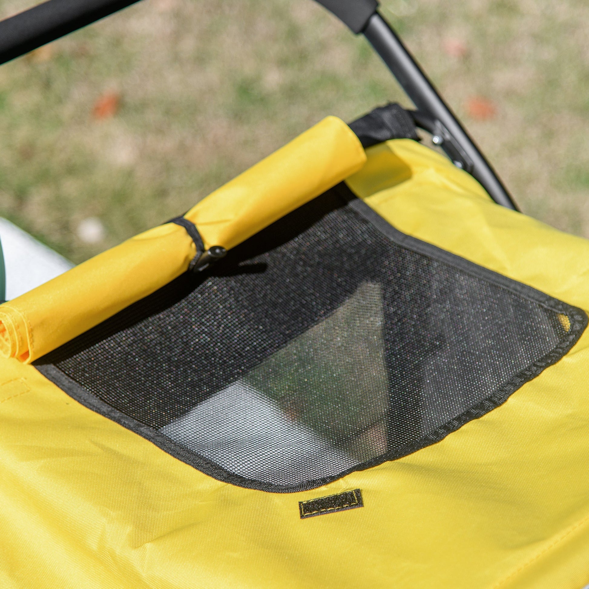 Large Dog Stroller Dog Pram Foldable Pet Pushchair with Safety Leashes for Medium, Large Dogs - Yellow