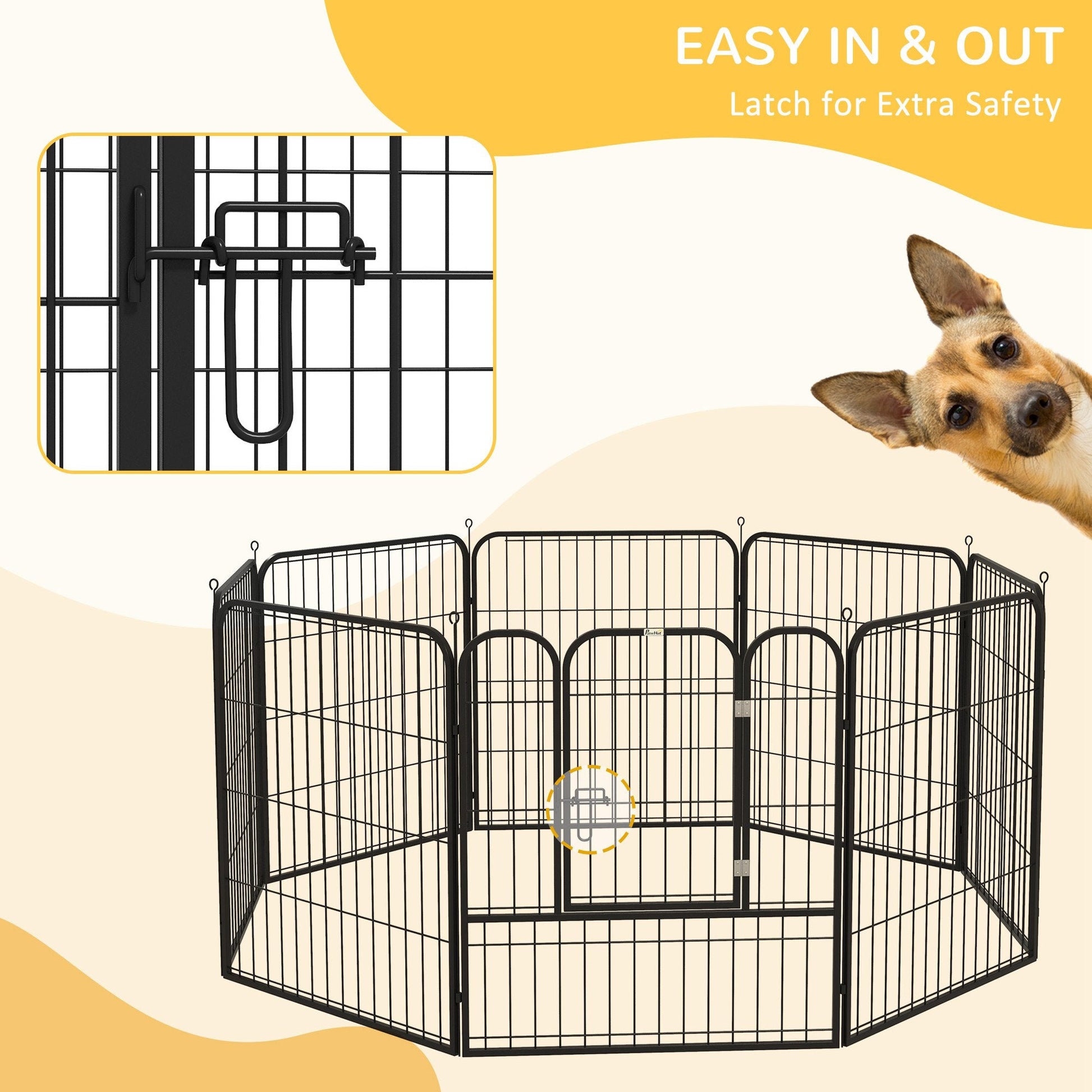 Dog Pen 8 Panels Puppy Pen Heavy Duty Pet Playpen for Indoor Outdoor for Dogs, Rabbits, Ducks 80cm High