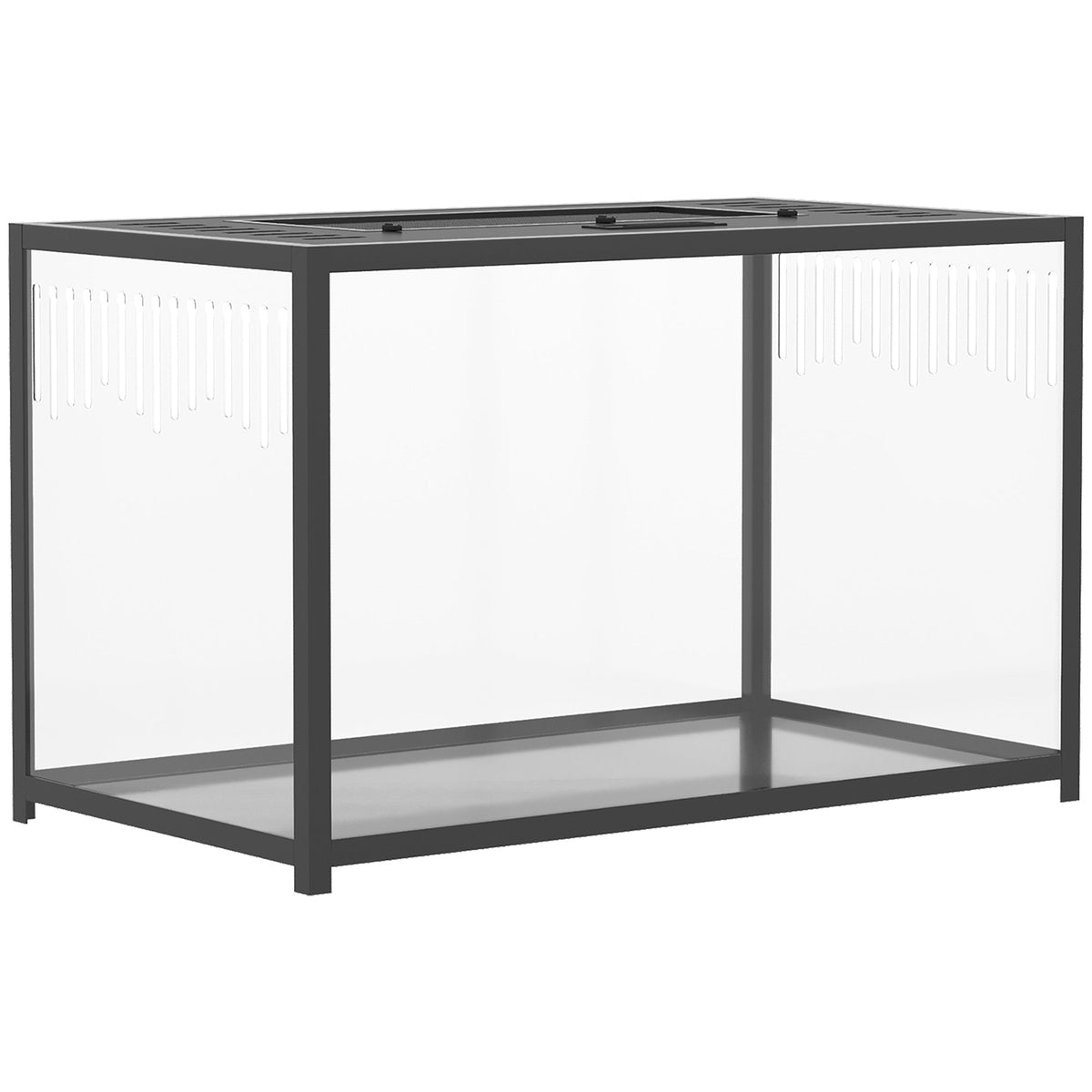 Hamster Cage, Chewproof Metal Rat Cage with Deep Base, Openable Top & Excellent Ventilation, Transparent Small Animal Habitat for Syrian Dwarf Hamster, Gerbil, 80 x 45 x 50.5 cm, Black