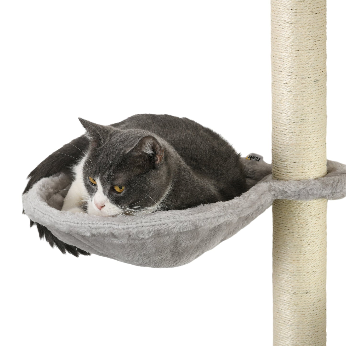 4 Piece Cat Shelves, Cat Wall Furniture with Hammock, Scratching Posts, Soft Ladder, Steps, Jump Platforms, Cat Wall Shelves for Indoor Cats - Grey