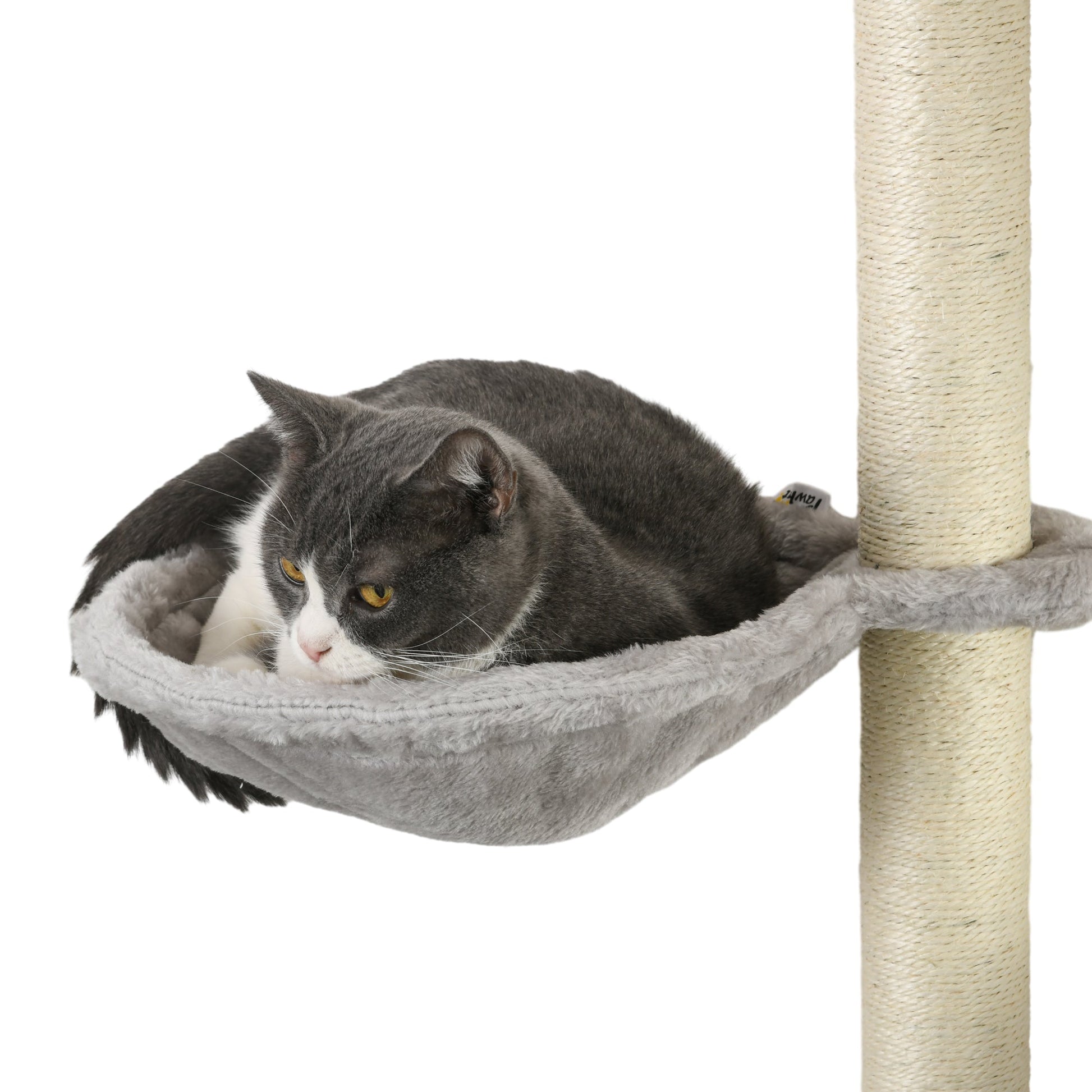 4 Piece Cat Shelves, Cat Wall Furniture with Hammock, Scratching Posts, Soft Ladder, Steps, Jump Platforms, Cat Wall Shelves for Indoor Cats - Grey