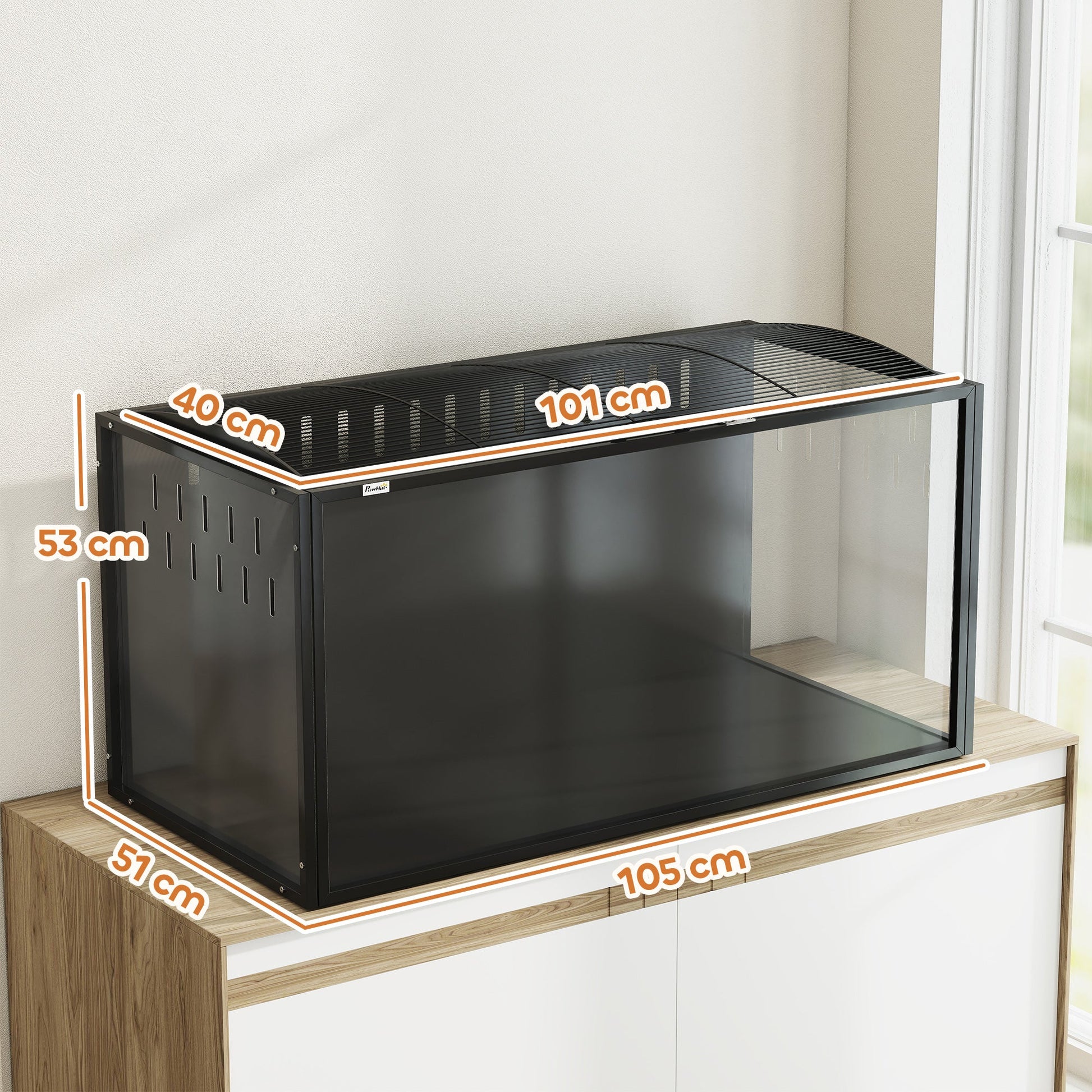 Hamster Cage Steel Frame Chewproof, Large Rat Cage with Openable Top, Deep Burrow, Transparent Small Animal Habitat for Dwarf Syrian Hamster, Gerbil, Rats, 105L x 51W x 53H cm