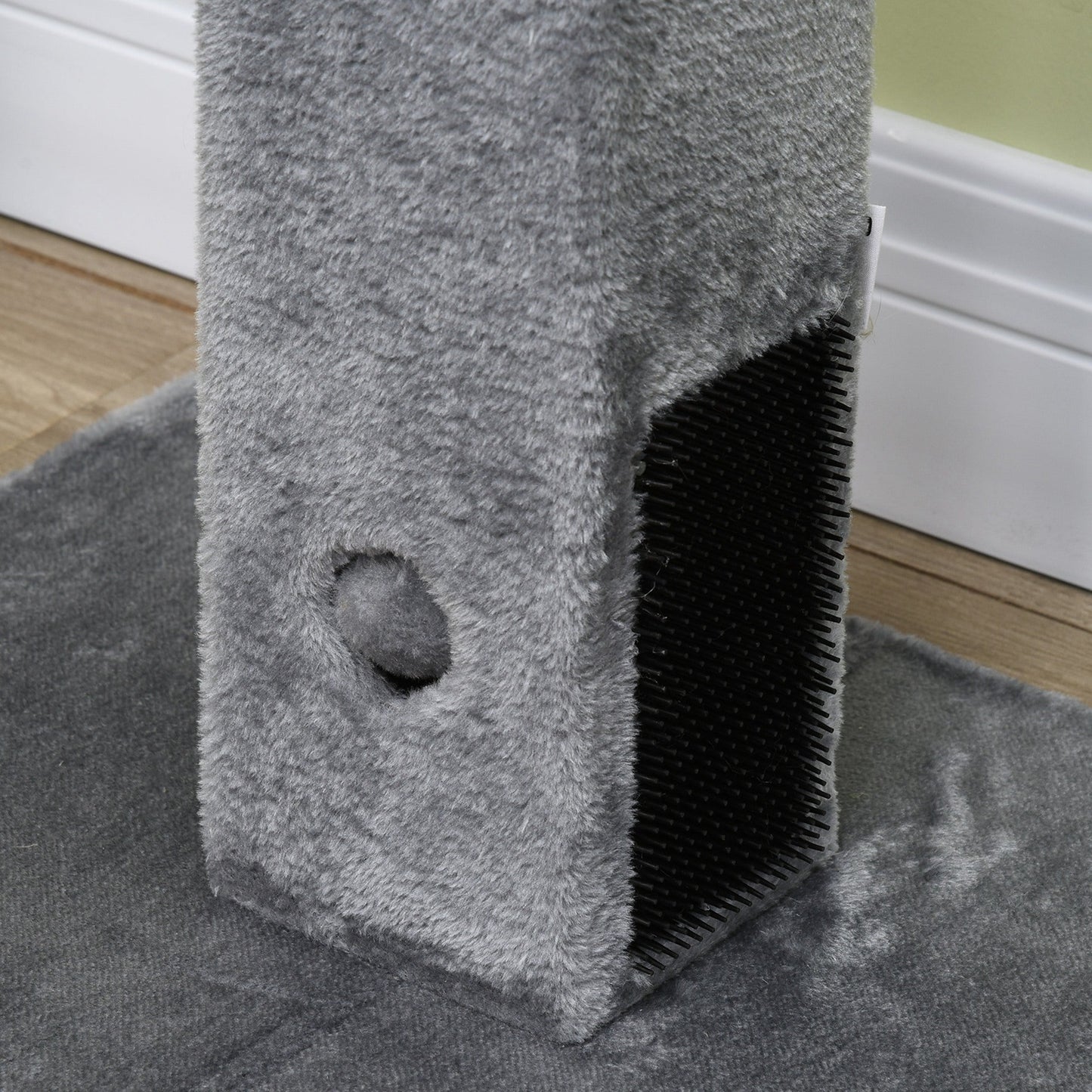 Cat Tree Scratching Post for Indoor Cats 79cm Jute Scratcher Climber w/ Carpet Base Dangling Toy – Grey