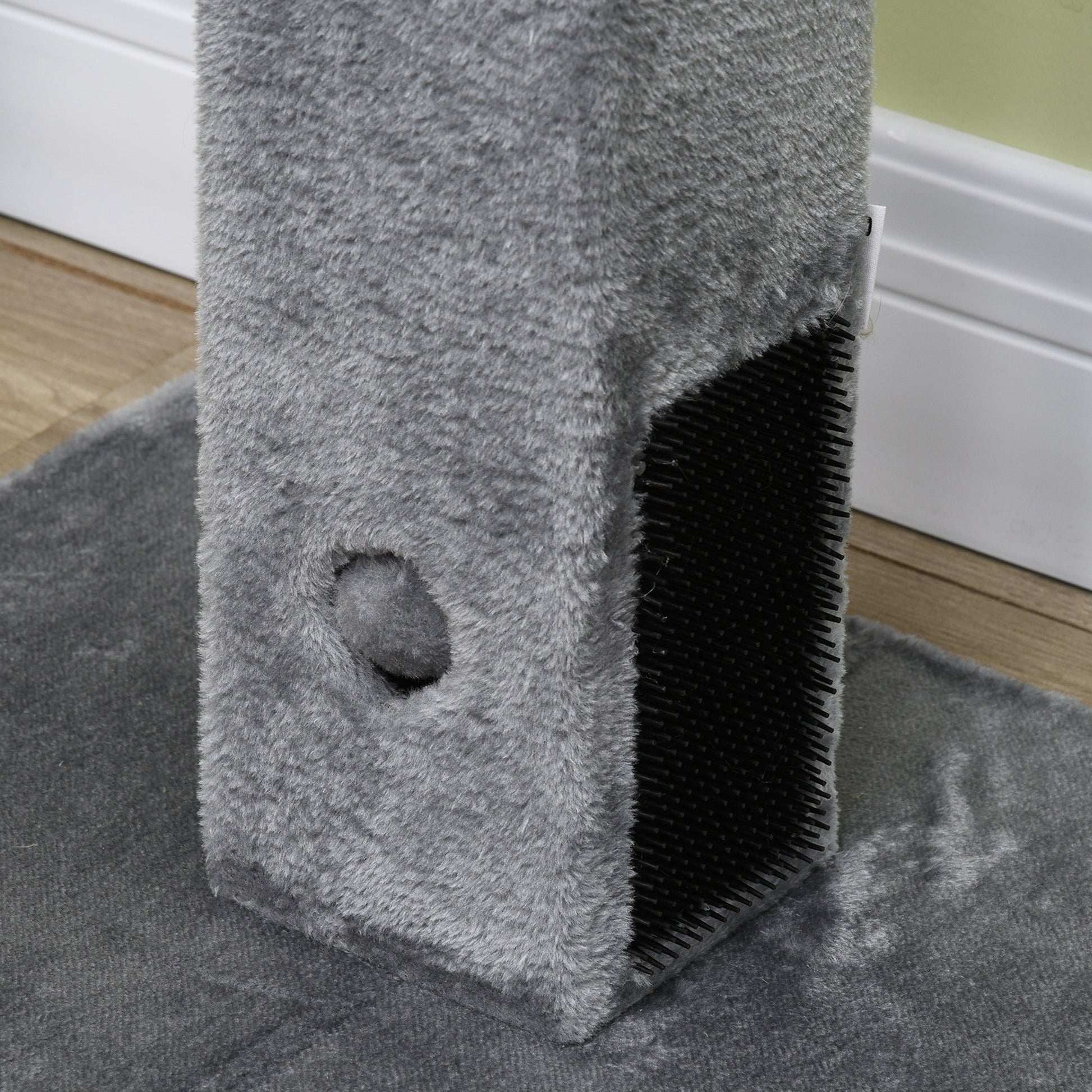 Cat Tree Scratching Post for Indoor Cats 79cm Jute Scratcher Climber w/ Carpet Base Dangling Toy – Grey