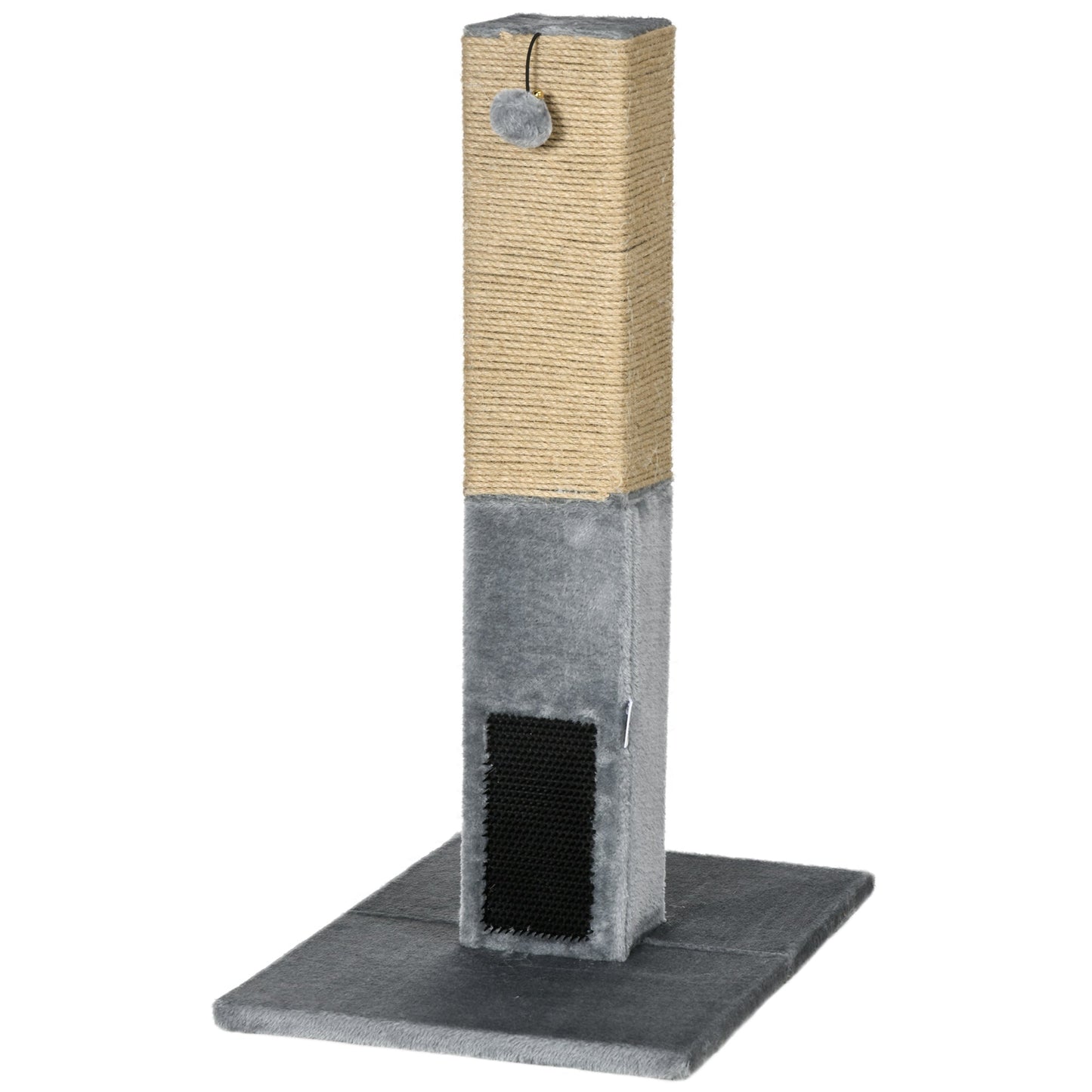 Cat Tree Scratching Post for Indoor Cats 79cm Jute Scratcher Climber w/ Carpet Base Dangling Toy – Grey