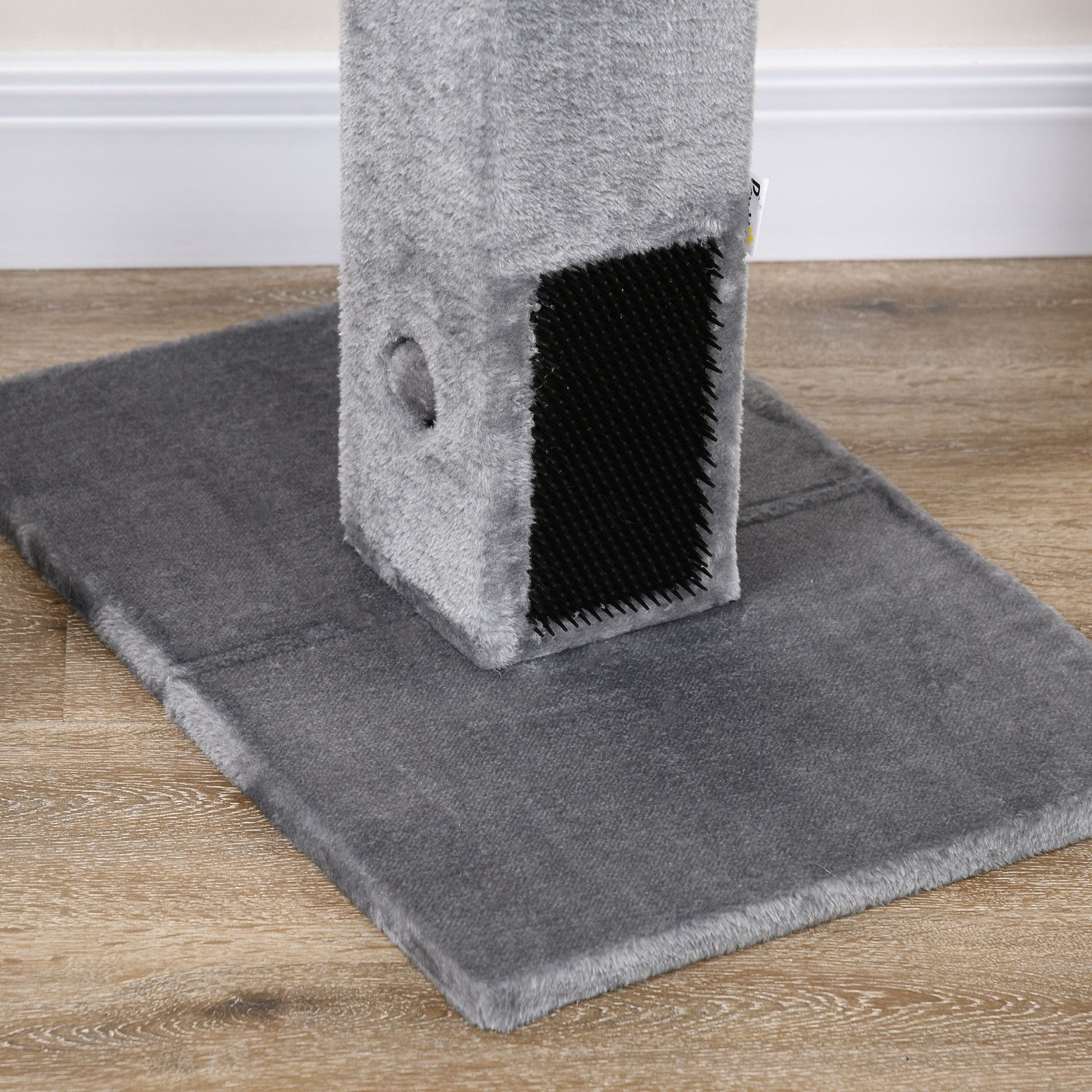 Cat Tree Scratching Post for Indoor Cats 79cm Jute Scratcher Climber w/ Carpet Base Dangling Toy – Grey