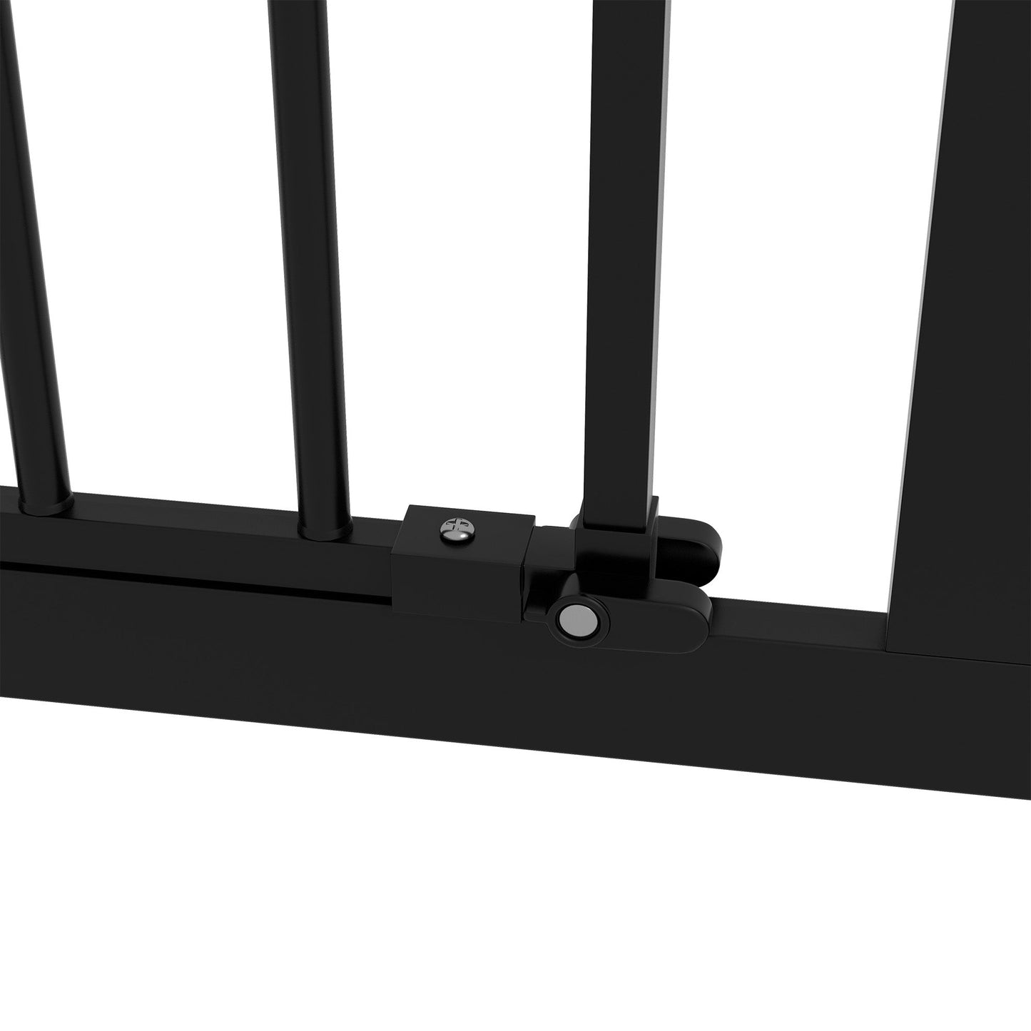 Dog Gate Stair Gate Pressure Fit Pets Barrier Auto Close for Doorway Hallway, 74-87cm Wide Adjustable, Black