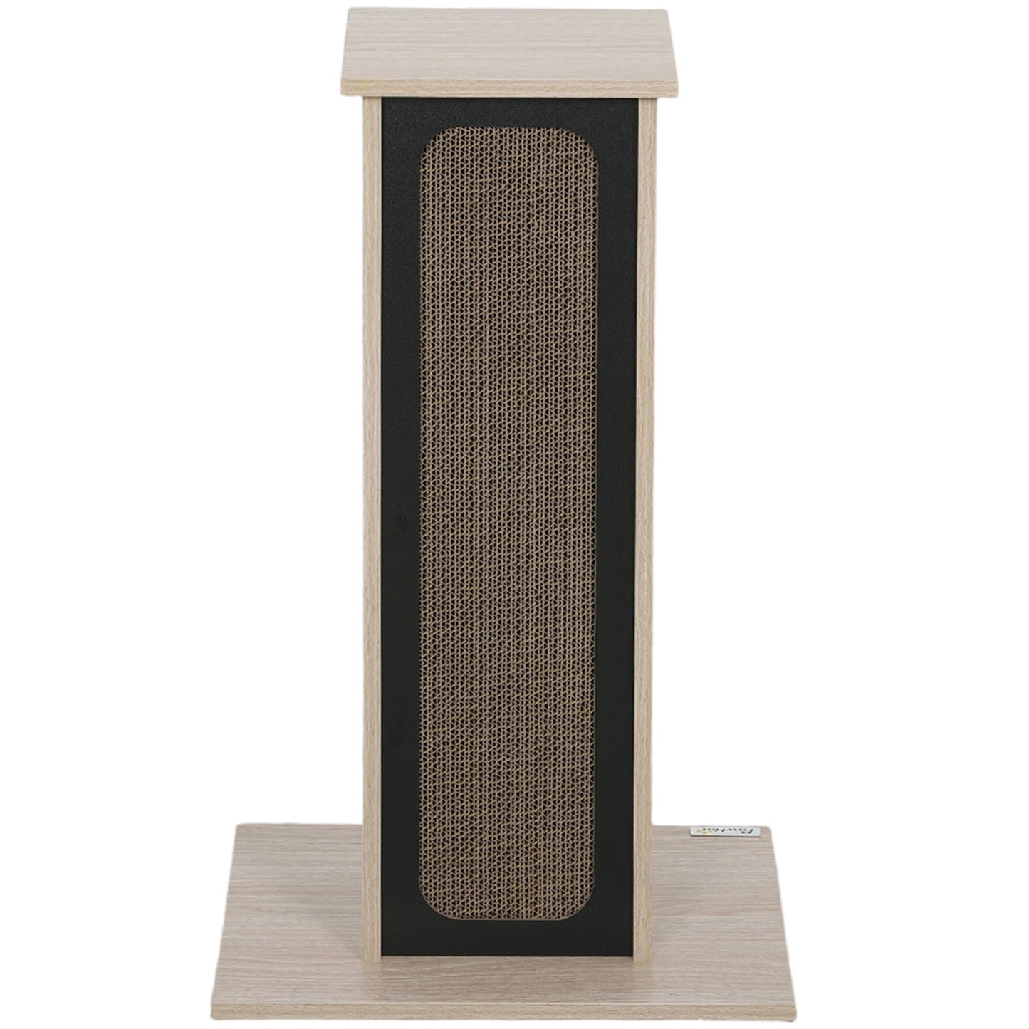 Cat Scratching Post, 63 cm Tall Scratcher with Replaceable Scratching Board, Top Perch, Natural Sisal Scratch Mat, for Large Cats and Kittens, Oak