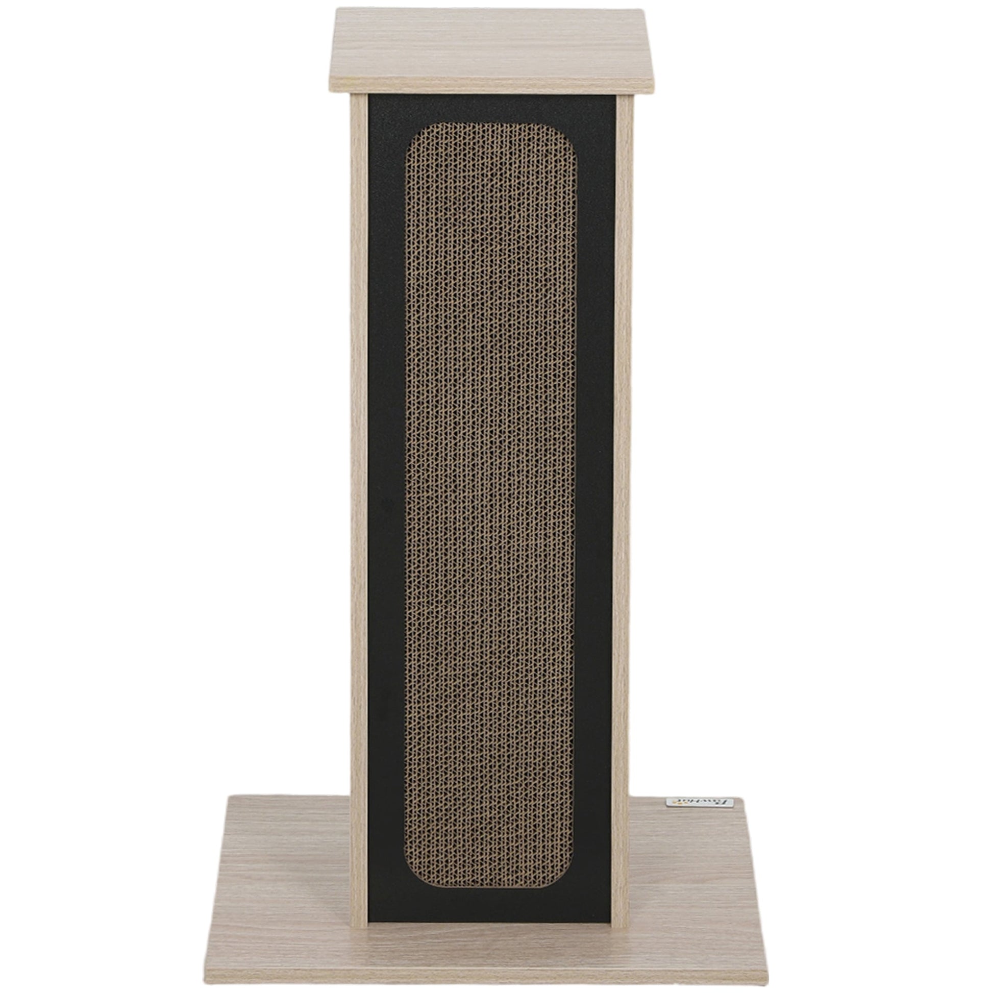 Cat Scratching Post, 63 cm Tall Scratcher with Replaceable Scratching Board, Top Perch, Natural Sisal Scratch Mat, for Large Cats and Kittens, Oak