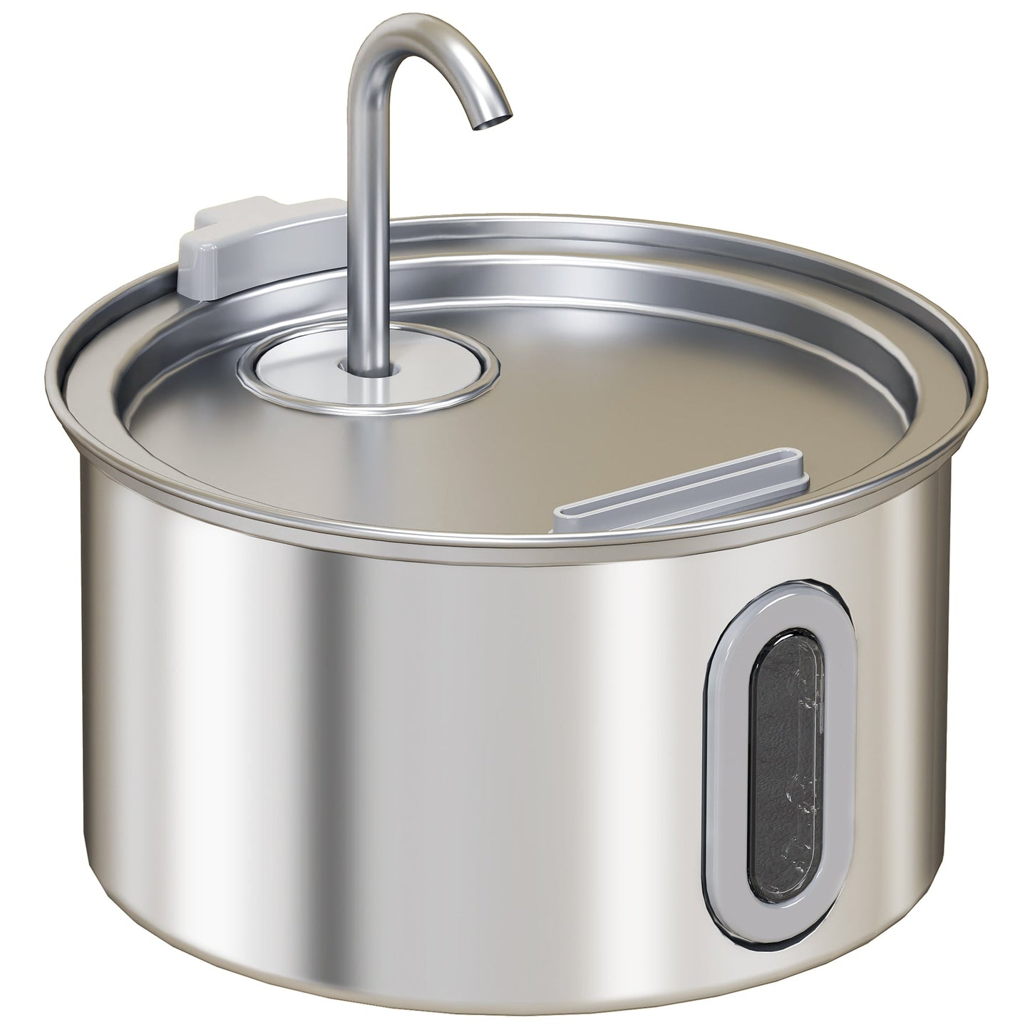 Cat Water Fountain for Drinking, 2.5L Cat Fountain Stainless Steel Automatic with Ultra-Silent Pump, Water-Level Window, 7 Filters