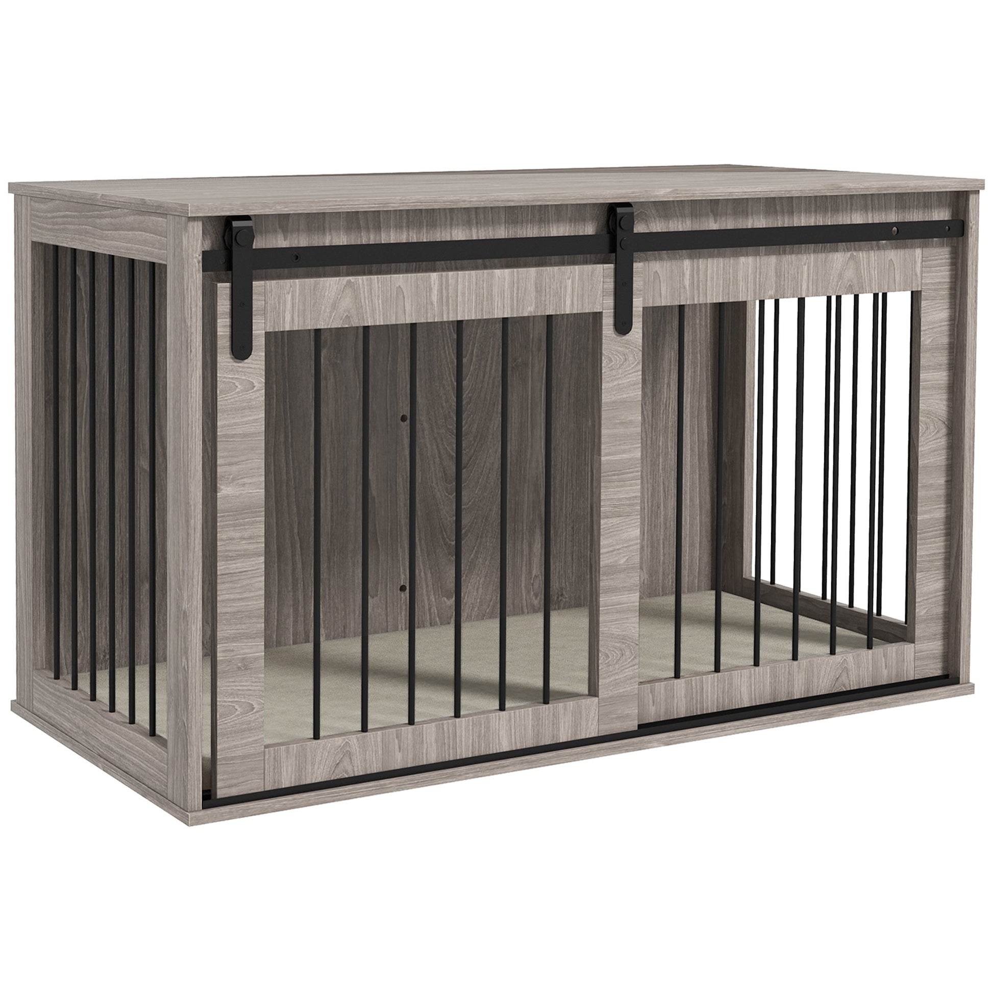 Dog Crate Furniture, Dog House Furniture Style for Extra Large Breeds, Pet Kennel with Removable Cushion for Indoor Use, 118 x 60 x 73 cm, Brown