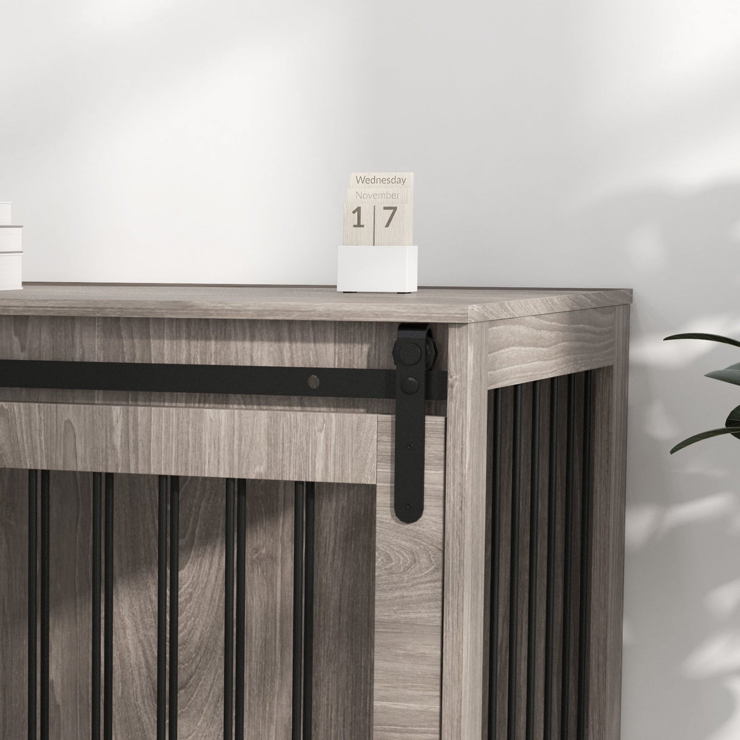 Dog Crate Furniture, Dog House Furniture Style for Extra Large Breeds, Pet Kennel with Removable Cushion for Indoor Use, 118 x 60 x 73 cm, Brown