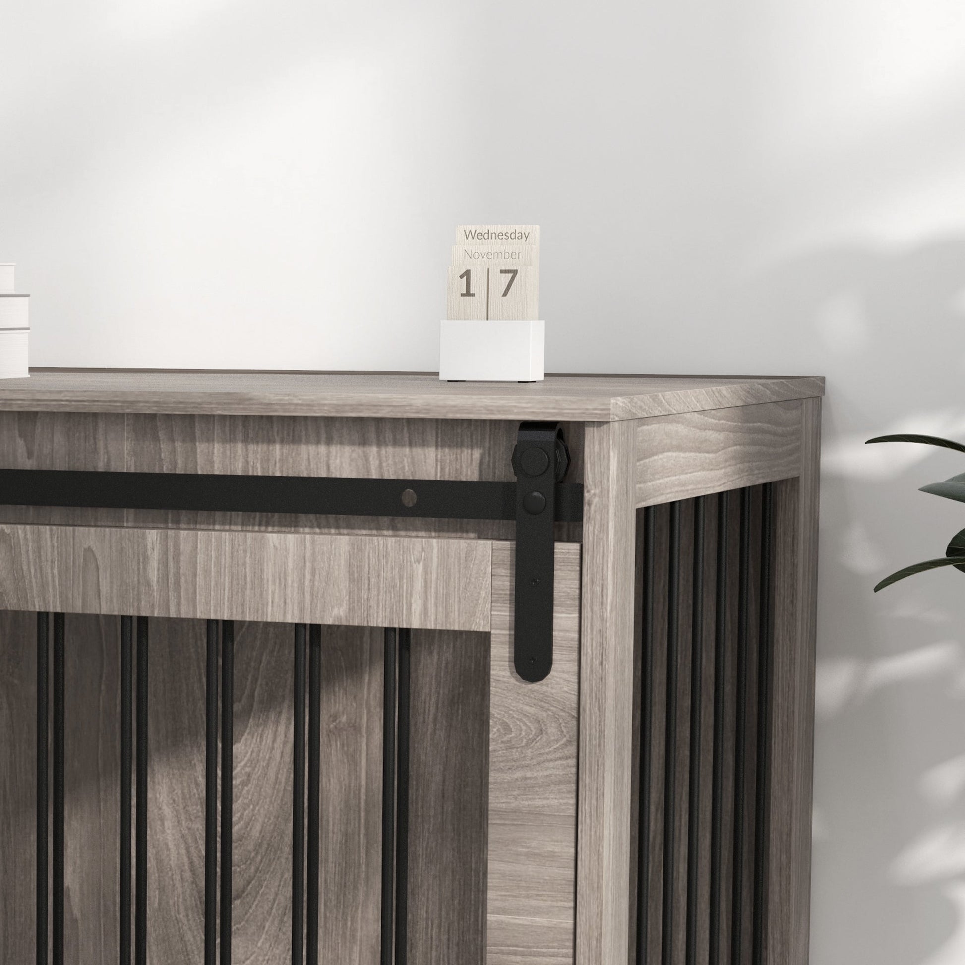 Dog Crate Furniture, Dog House Furniture Style for Extra Large Breeds, Pet Kennel with Removable Cushion for Indoor Use, 118 x 60 x 73 cm, Brown