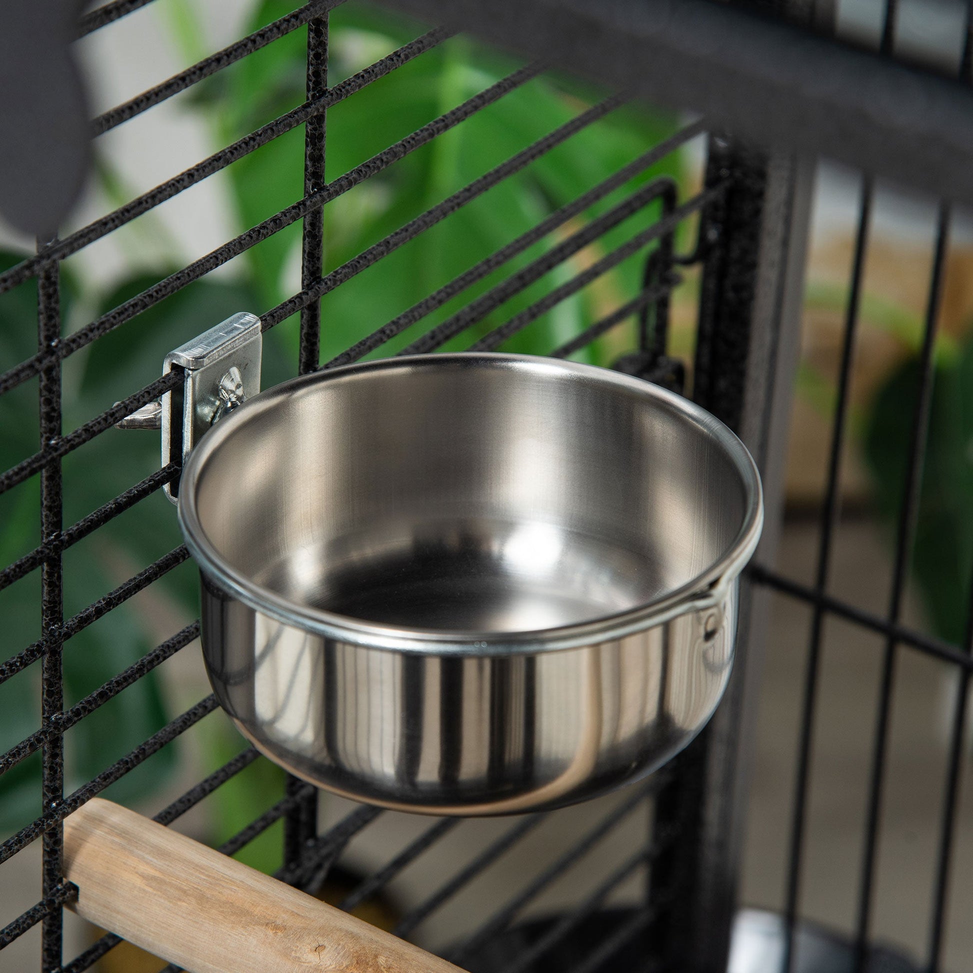 156cm Bird Cage,Large Parrot Cage with Open Play Top, Perch, Seed Guard, Wheels, Storage Shelf for Budgie, Cockatiel, Conure, Lovebird, Dark Grey