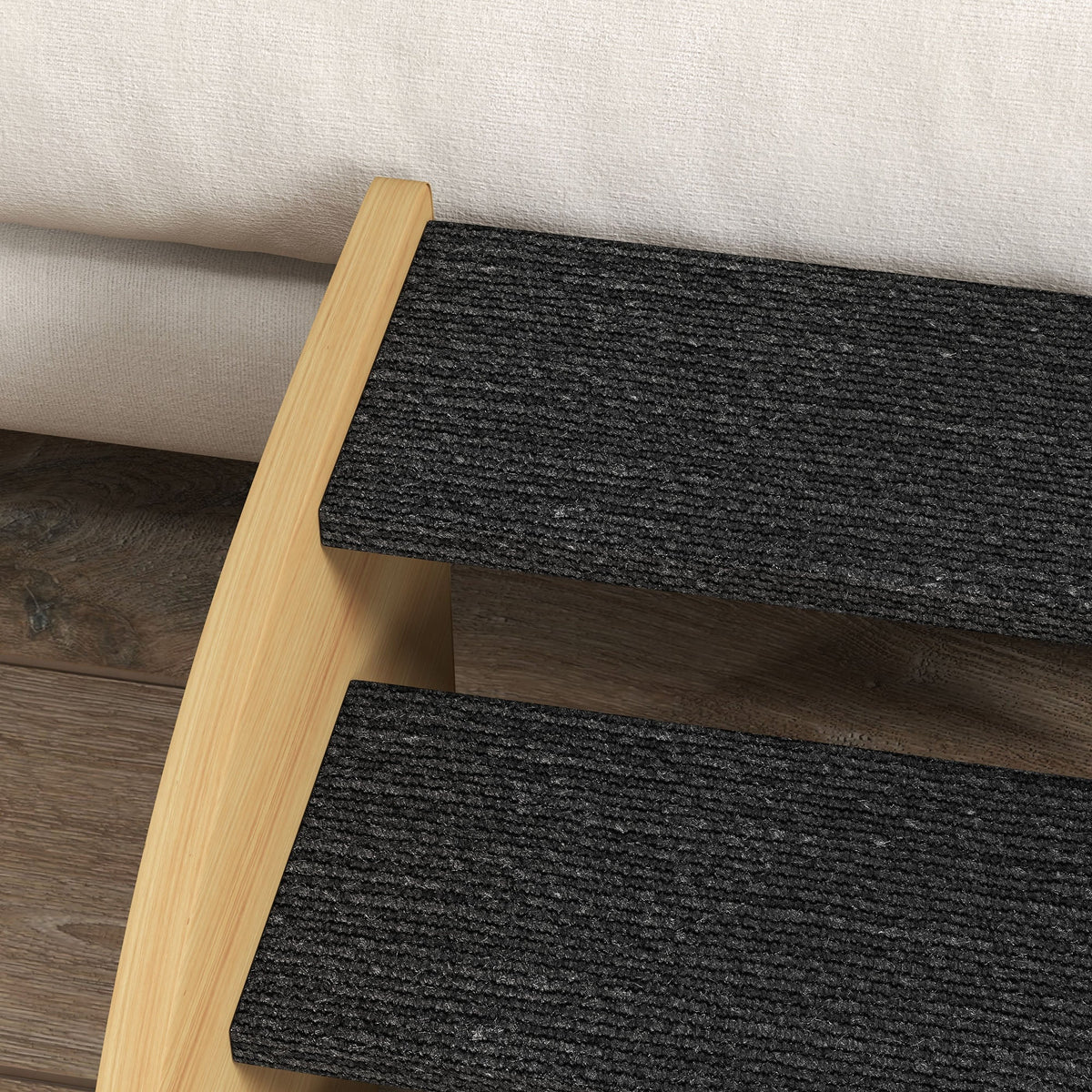 Dog Steps for Sofa and Bed, 3-Step Dog Stairs, Lightweight Pet Stairs with Side Panels, Non-Slip Feet for Small Puppies, Easy Assembly, Oak Finish