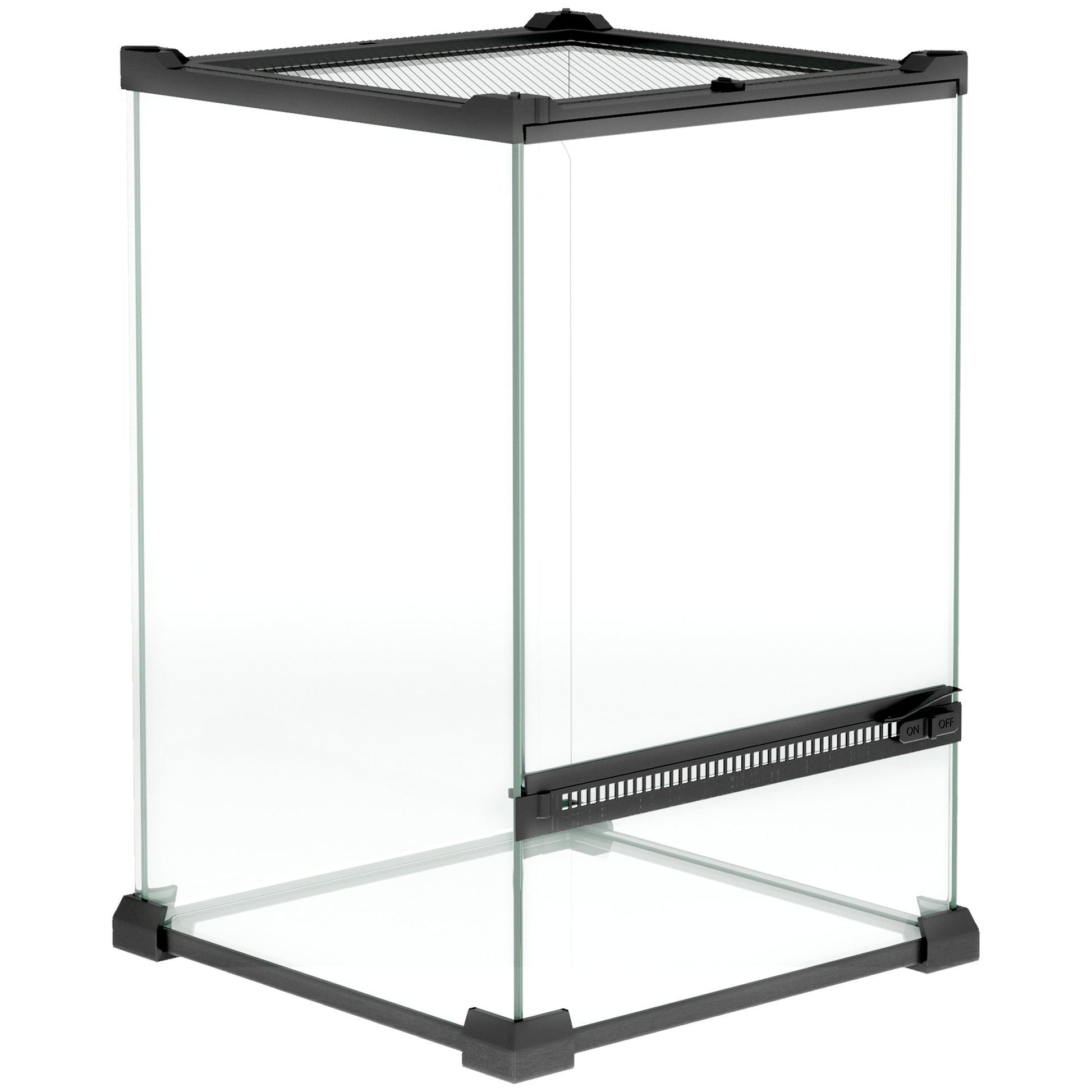 Glass Reptile Terrarium, 12L Vivarium for Lizards, Frogs, Snakes, Turtles, Tortoises, with Ventilation, 20 x 20 x 30cm