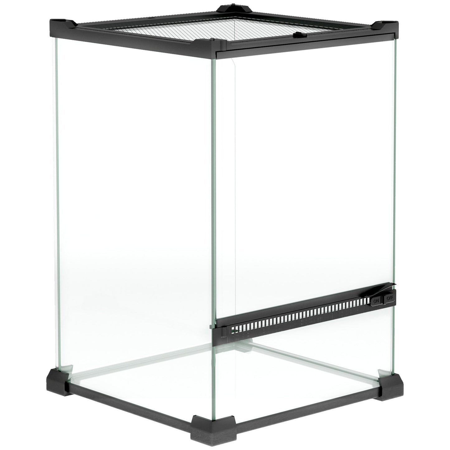 Glass Reptile Terrarium, 12L Vivarium for Lizards, Frogs, Snakes, Turtles, Tortoises, with Ventilation, 20 x 20 x 30cm