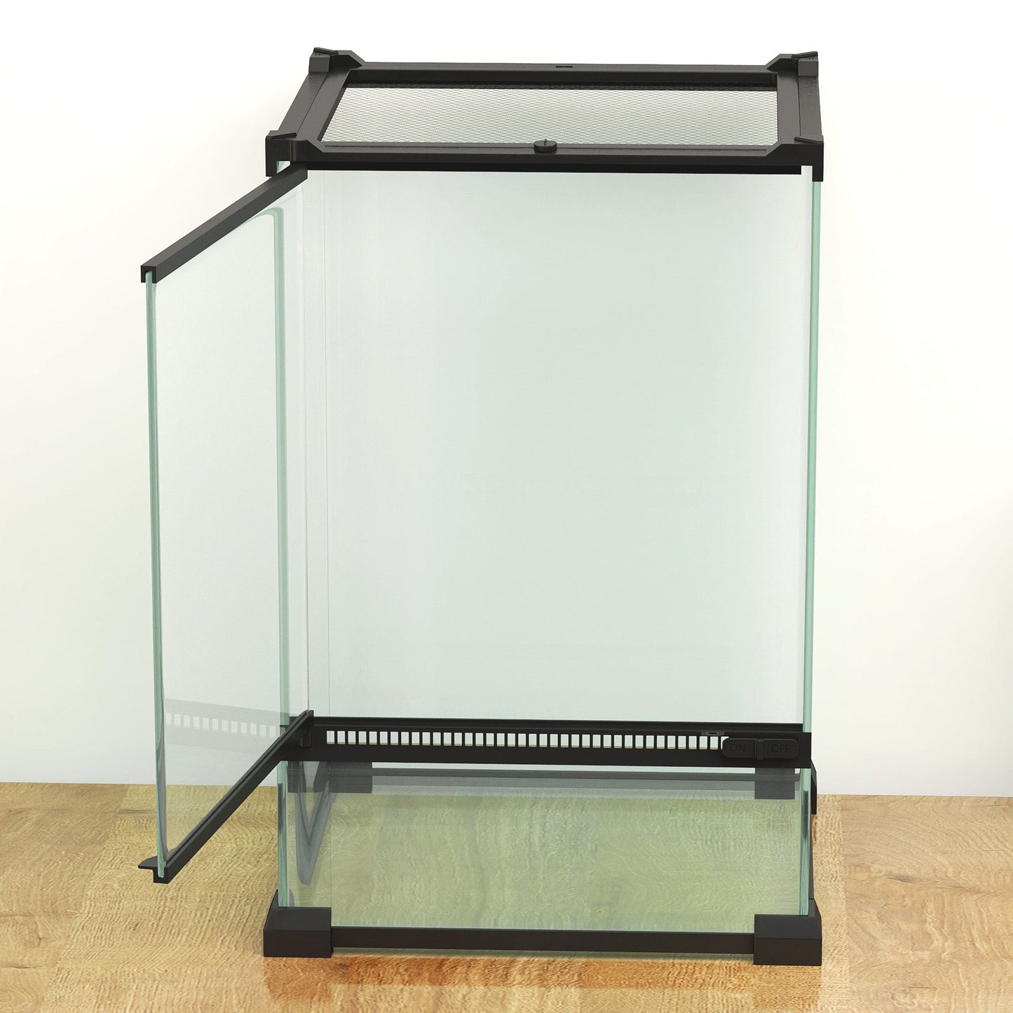 Glass Reptile Terrarium, 12L Vivarium for Lizards, Frogs, Snakes, Turtles, Tortoises, with Ventilation, 20 x 20 x 30cm