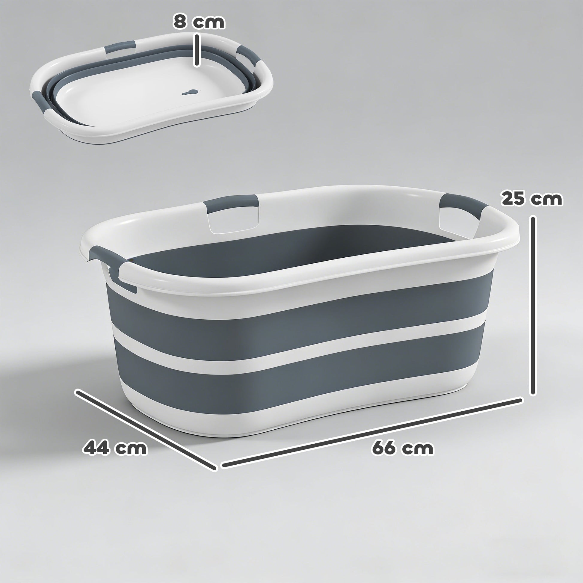 27L Collapsible Dog Bath Tub for Small Dogs & Cats, Portable Pet Bath Tub with Drainage Hole, Space Saving Foldable Puppy Bathtub for Indoor & Outdoor, Grey