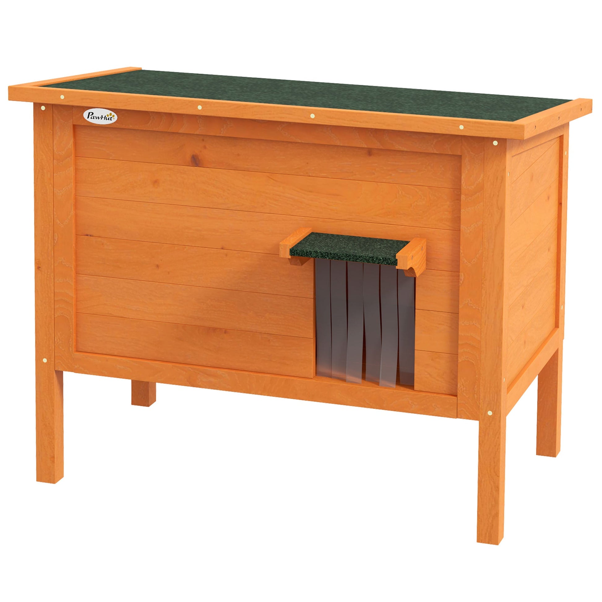 Outdoor Cat House, Feral Insulate Wooden Kitten House with Removable Floor, Water-Resistant Openable Roof, 85 x 50 x 68.5cm - Orange