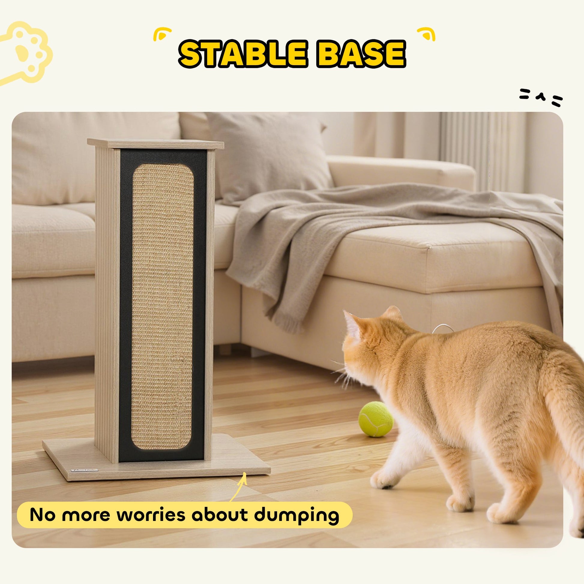Cat Scratching Post, 63 cm Tall Scratcher with Replaceable Scratching Board, Top Perch, Natural Sisal Scratch Mat, for Large Cats and Kittens, Oak