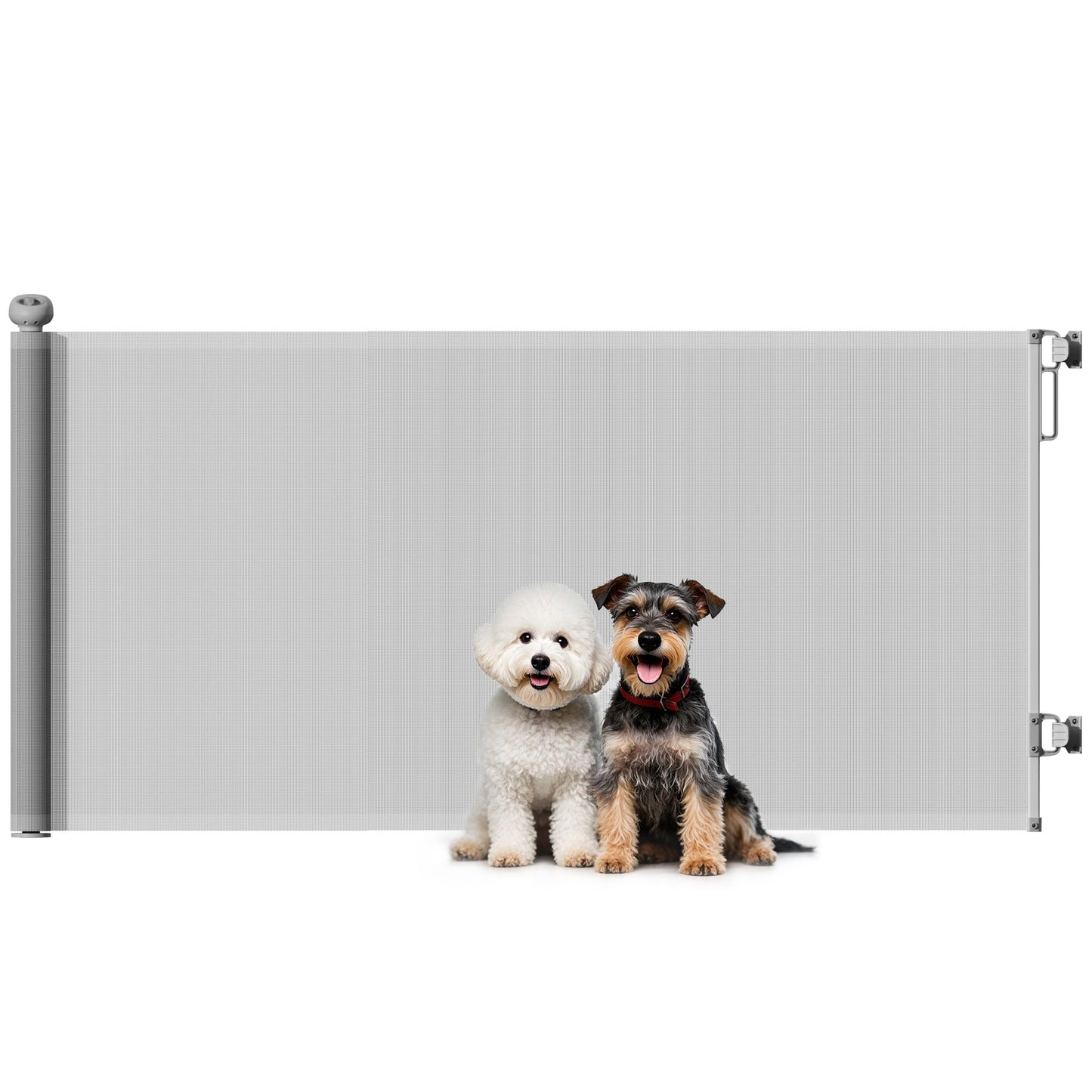 Retractable Stair Gate for Dogs, Extra Wide Dog Gate Extends Up to 180 cm Wide, 86.5 cm Tall, for Doorways, Stairways, Hallways, Indoor and Outdoor, Grey