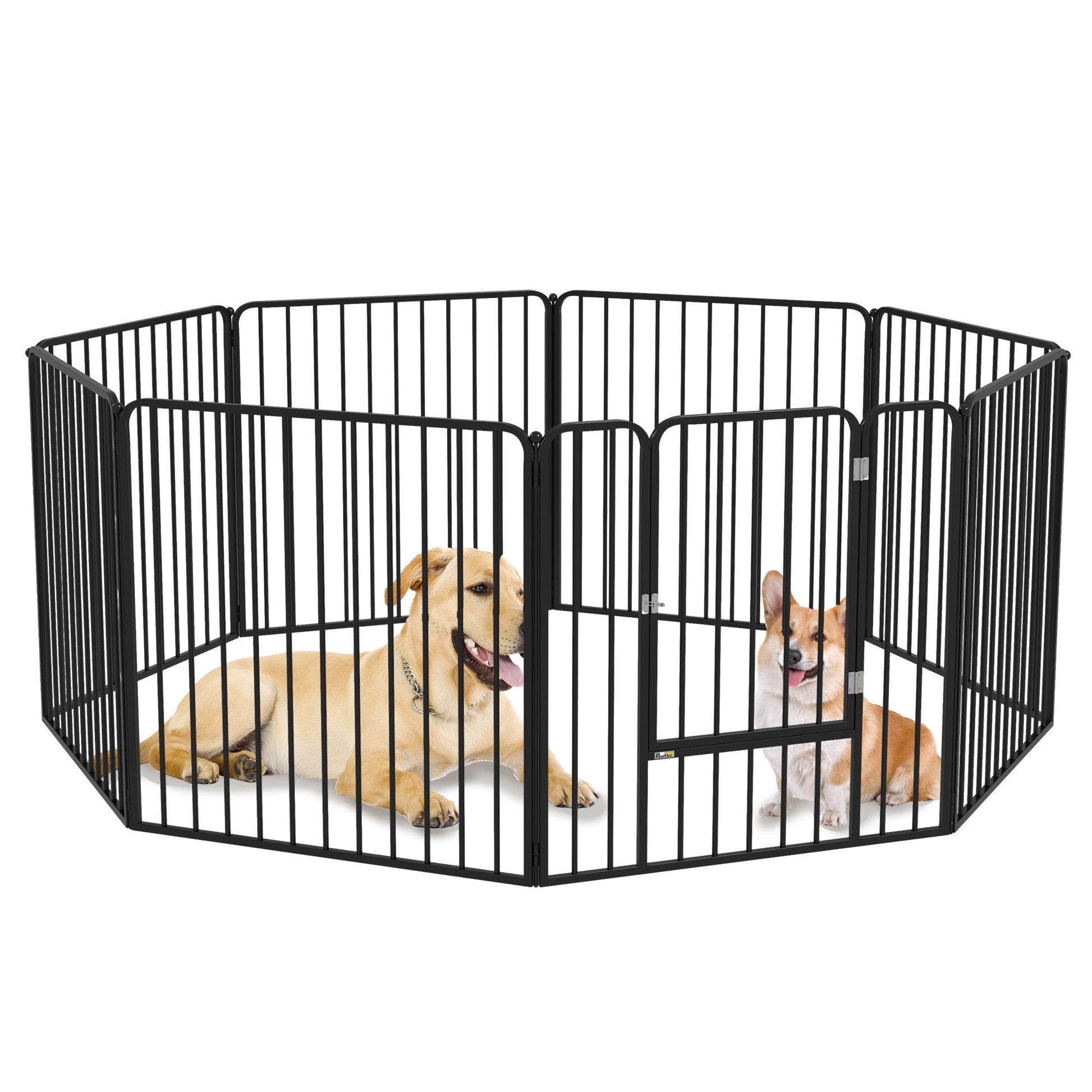Heavy Duty Dog Playpen, 8 Panels Dog Pen, 80cm Height Pet Playpen Exercise Pen, with Door, for Small and Medium Dogs