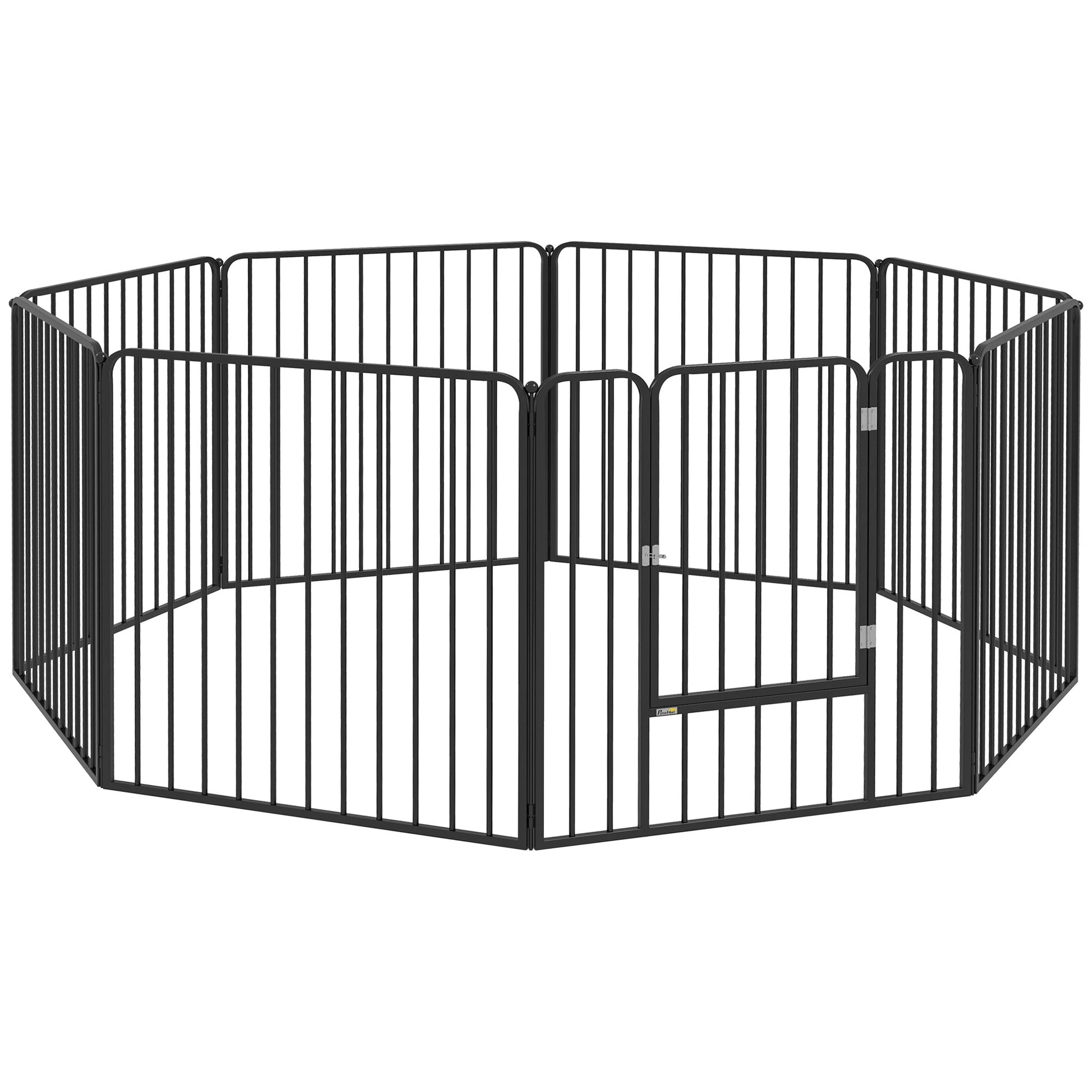 Heavy Duty Dog Playpen, 8 Panels Dog Pen, 80cm Height Pet Playpen Exercise Pen, with Door, for Small and Medium Dogs