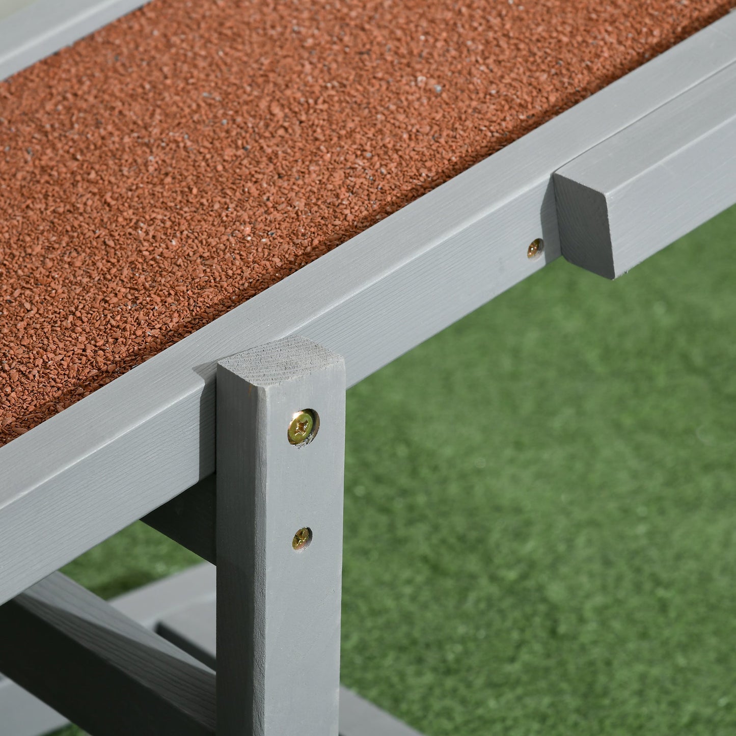 Wooden Pet Seesaw for Big Dogs, Agility Training Equipment for Dogs with Anti-Slip surface, 180 x 30 x 30cm - Grey