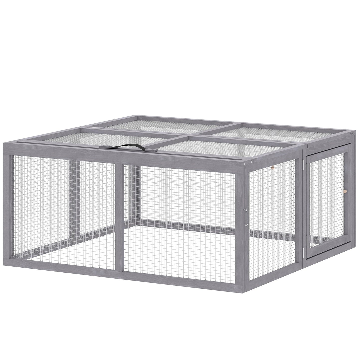 Rabbit Hutch Outdoor, Foldable Guinea Pig House, Portable Rabbit Run, Chicken Cage, Duck Coop with Openable Top, for 3 Bunnies, Ducks, Chickens, 110 x 105 x 50 cm