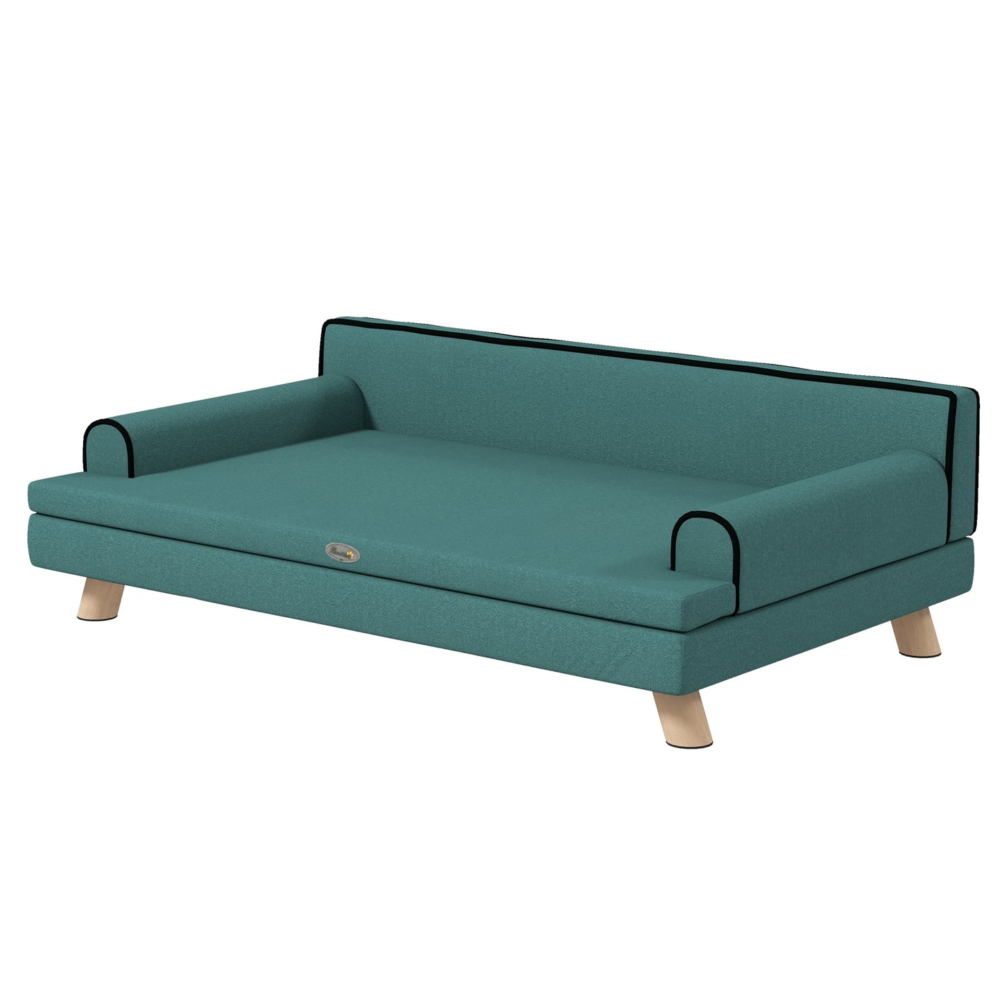 Dog Sofa with Legs Water-resistant Fabric, Pet Chair Bed for Large, Medium Dogs, Green, 100 x 62 x 32 cm