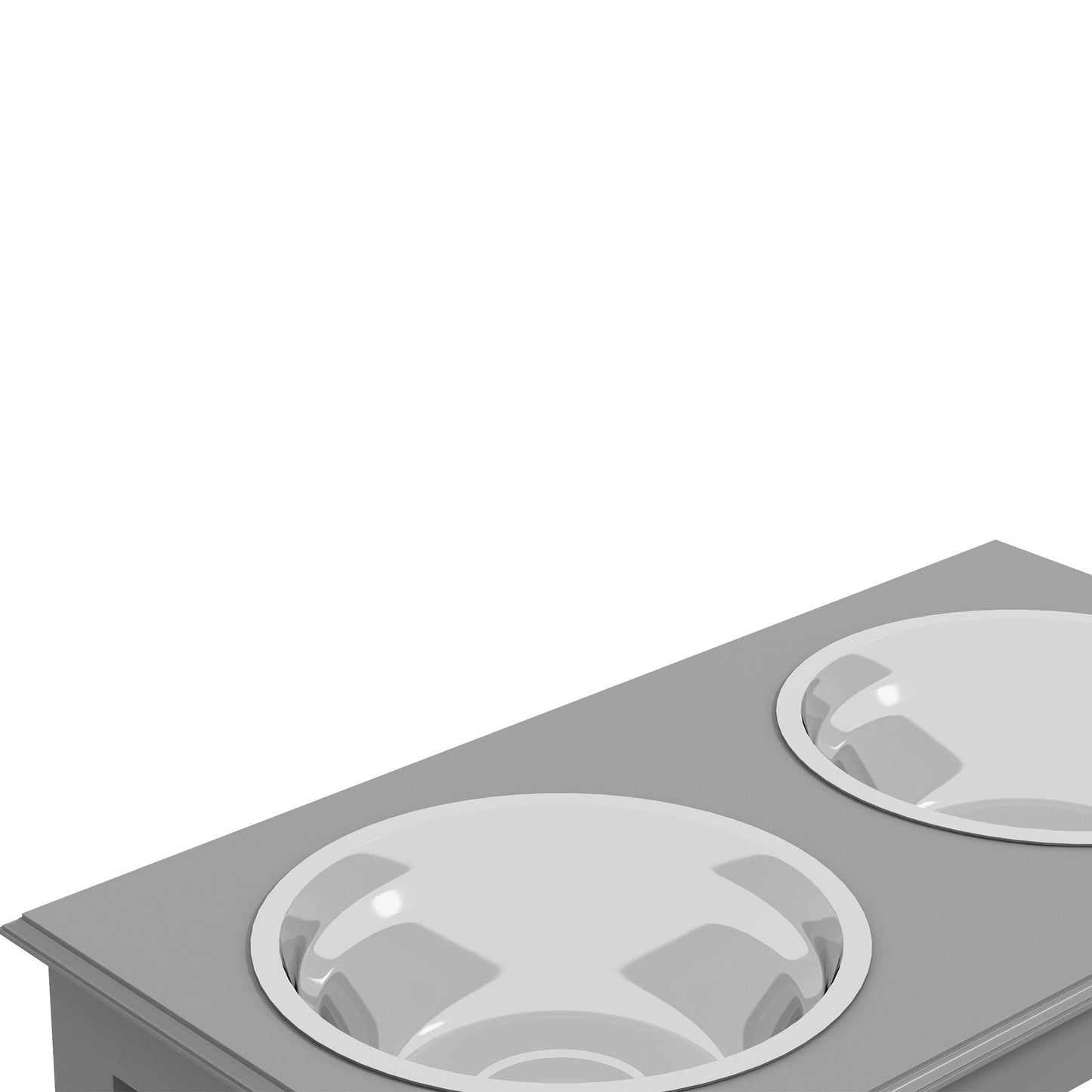 Raised Dog Bowl Feeding Bowls with Stand for Extra Small and Small Dogs Elevated Pet Bowls Water Food Feeder 44L x 24W x 15H cm - Grey