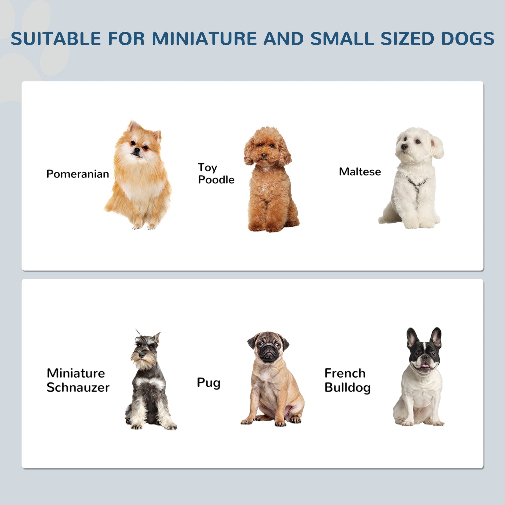 Raised Dog Bowl Feeding Bowls with Stand for Extra Small and Small Dogs Elevated Pet Bowls Water Food Feeder 44L x 24W x 15H cm - Grey