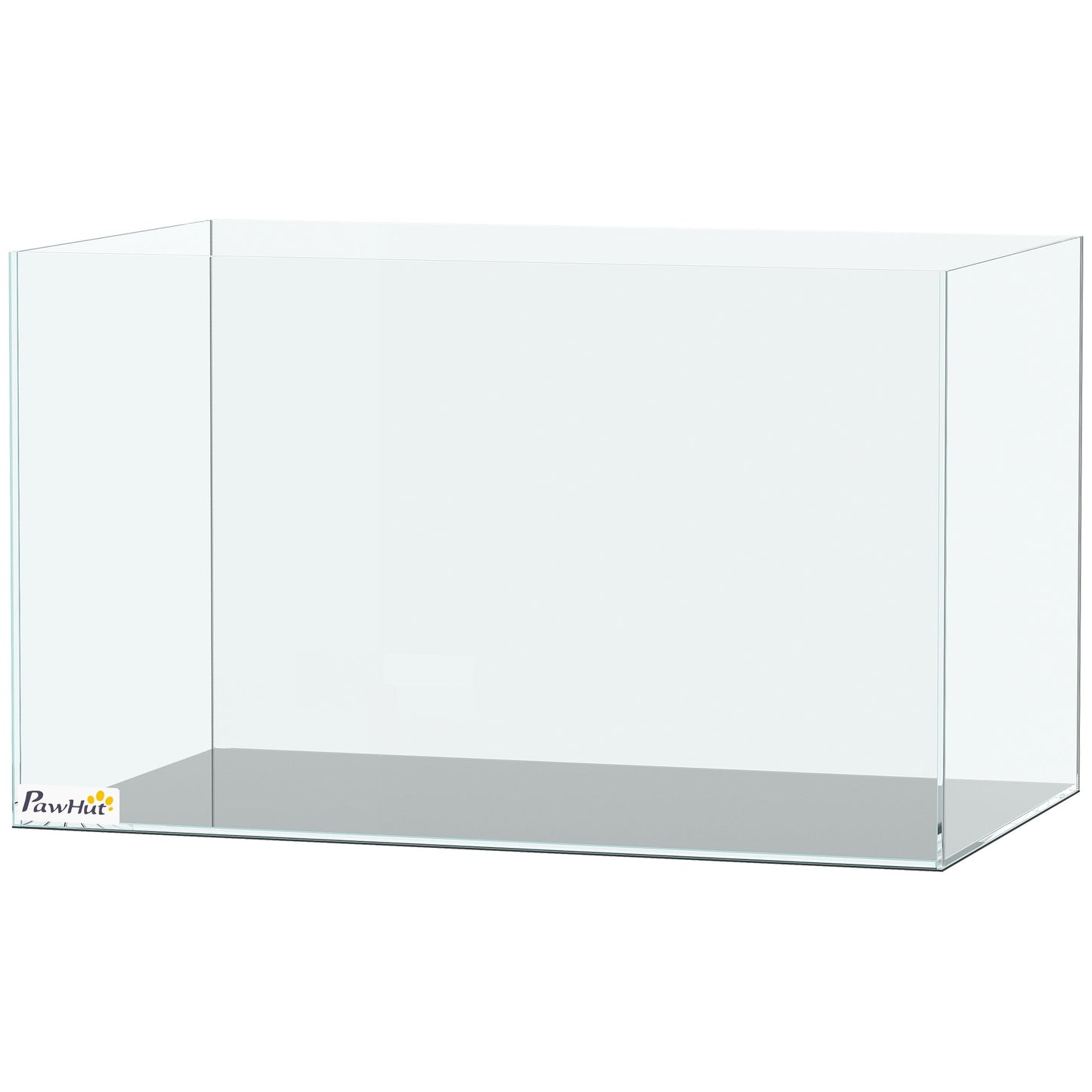 43L Fish Tank, Glass Aquarium, Small Fish Tank with Protective Base Mat, for Shrimps, Turtles, Transparent, 50 x 30 x 30 cm