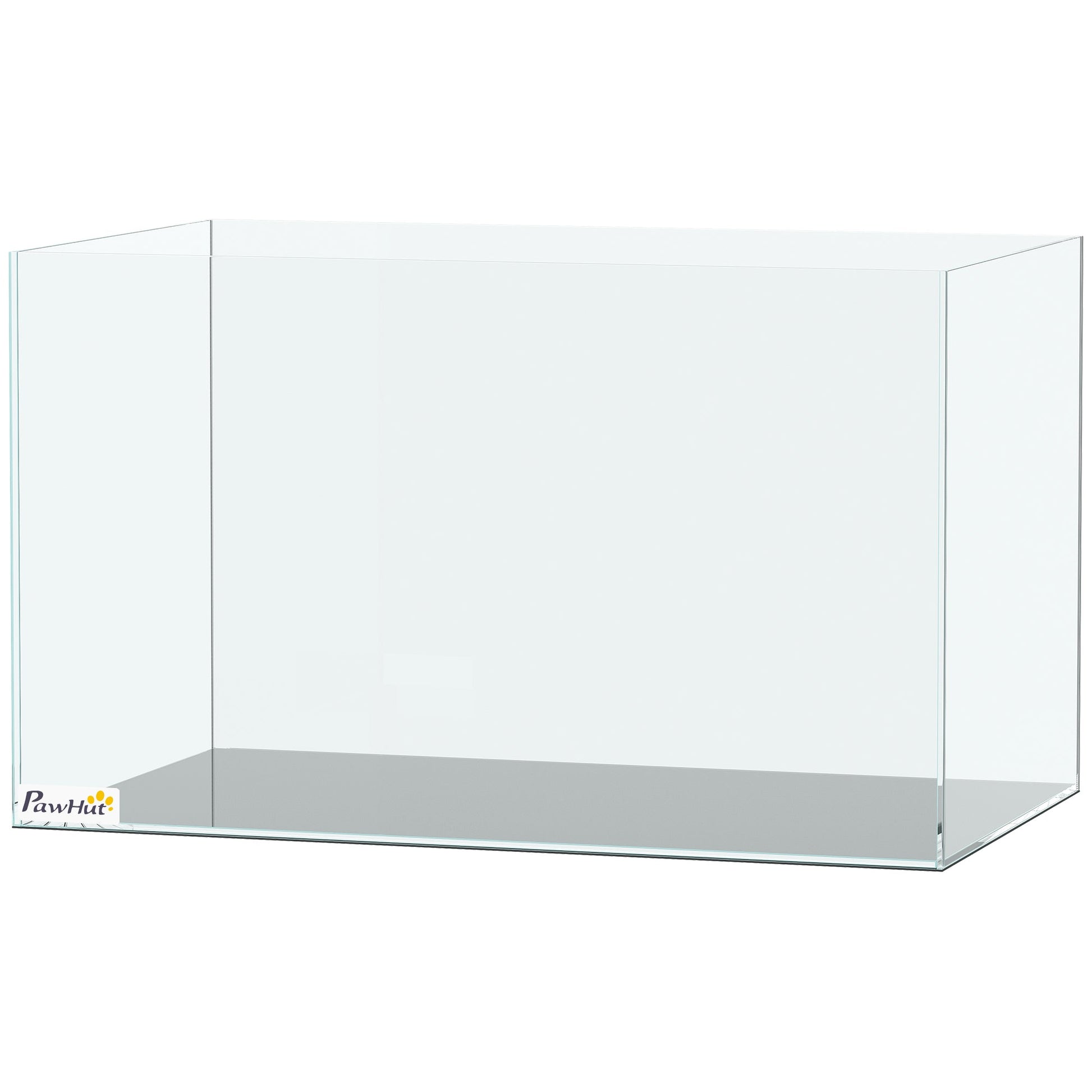 43L Fish Tank, Glass Aquarium, Small Fish Tank with Protective Base Mat, for Shrimps, Turtles, Transparent, 50 x 30 x 30 cm