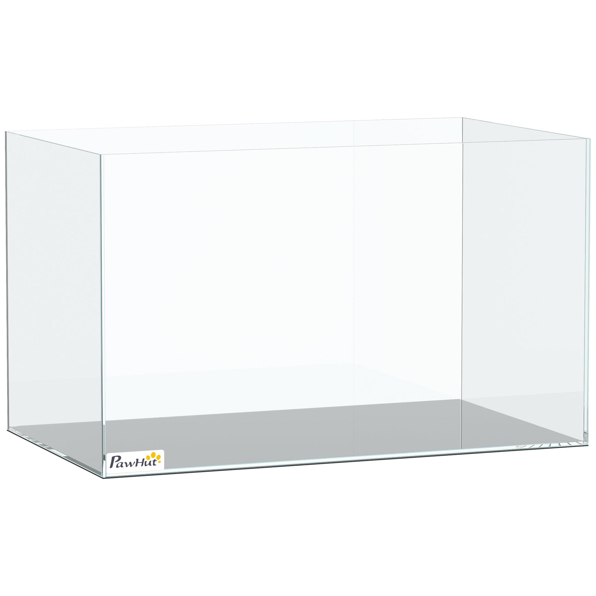 43L Fish Tank, Glass Aquarium, Small Fish Tank with Protective Base Mat, for Shrimps, Turtles, Transparent, 50 x 30 x 30 cm