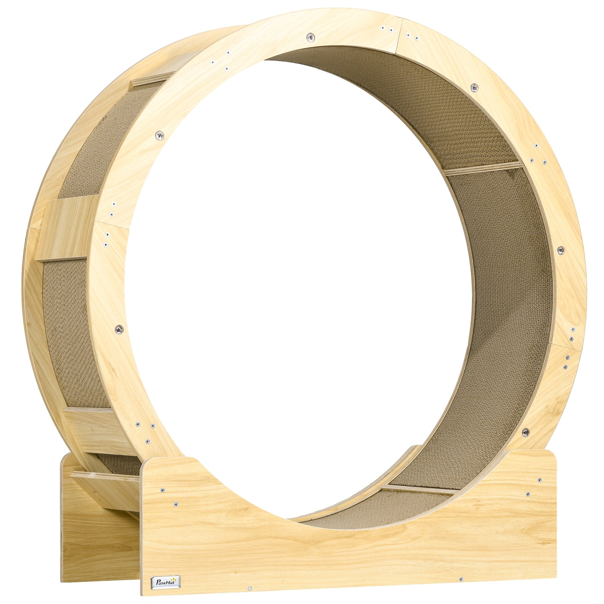 Cat Wheel for Indoor Cats, Cat Treadmill with Brake, Scratching Pads, Cat Exercise Wheel for Health - Oak Tone
