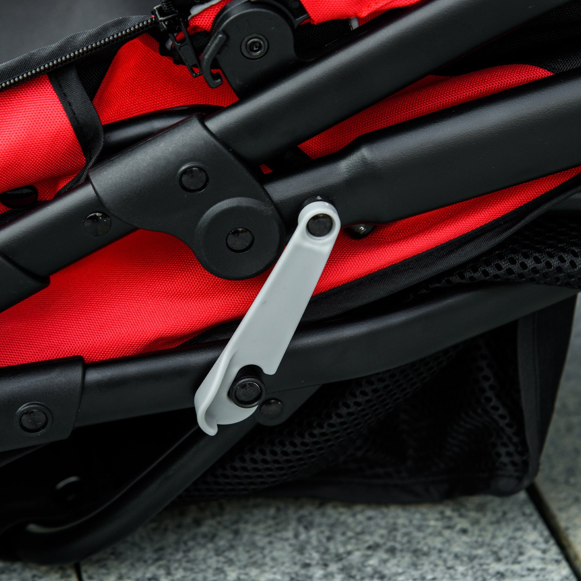 Dog Pram Dog Stroller Jogger Foldable Pet Pushchair for Medium, Small Dogs, w/ Rubber Wheels, Washable Cushion - Red