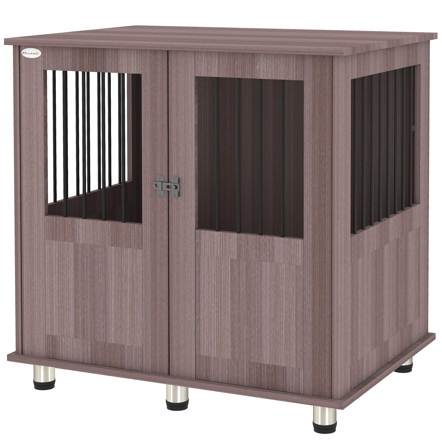 Dog Crate Furniture End Table, Pet Kennel for Small and Medium Dogs with Magnetic Door Indoor Animal Cage, Purple, 85 x 55 x 75 cm