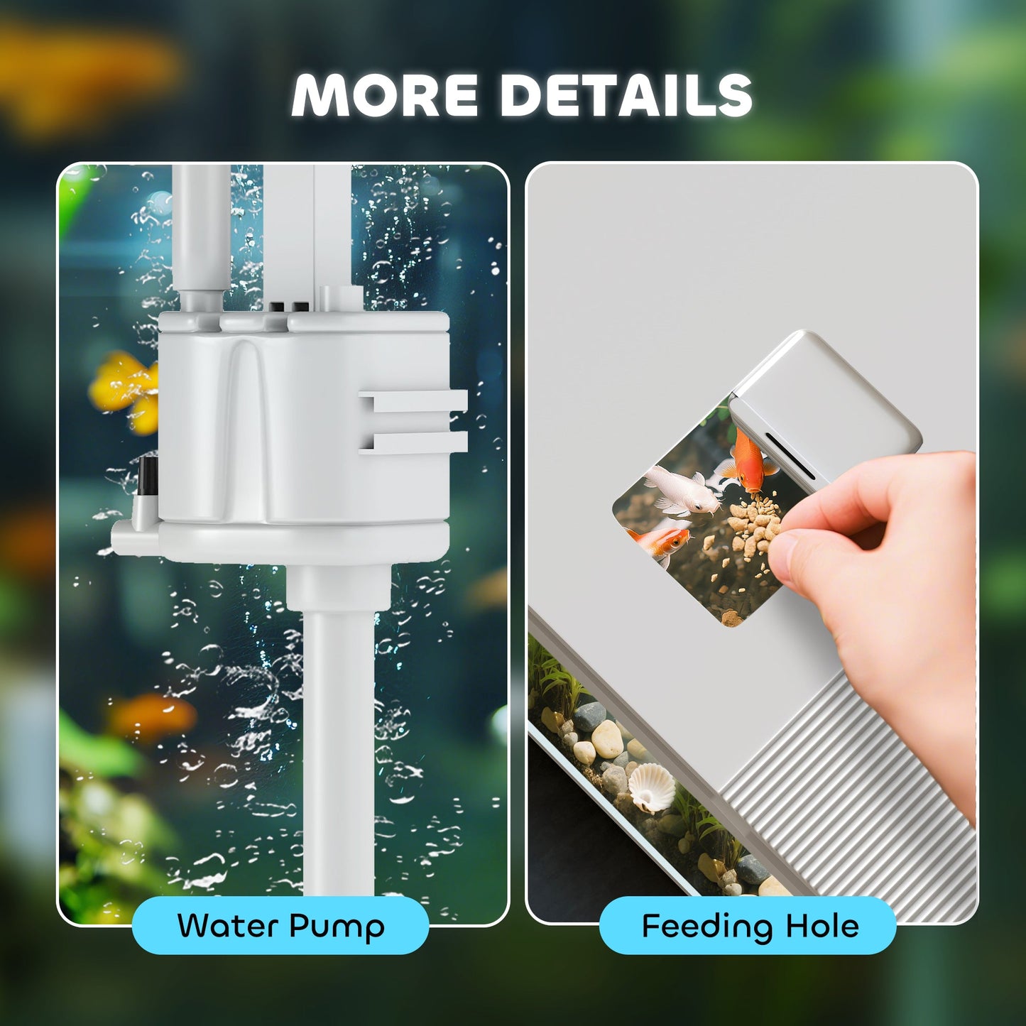 Fish Tank, 14L Glass Aquarium with Filter System, LED Lights, Water Pump, Betta Fish Tank for Goldfish, Shrimps, White