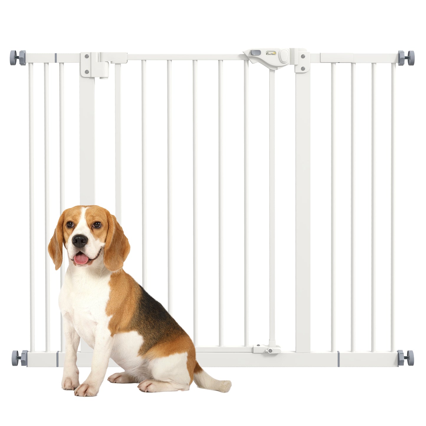 Dog Gate Stair Gate Pressure Fit Pets Barrier Auto Close for Doorway Hallway, 74-100cm Wide Adjustable, White