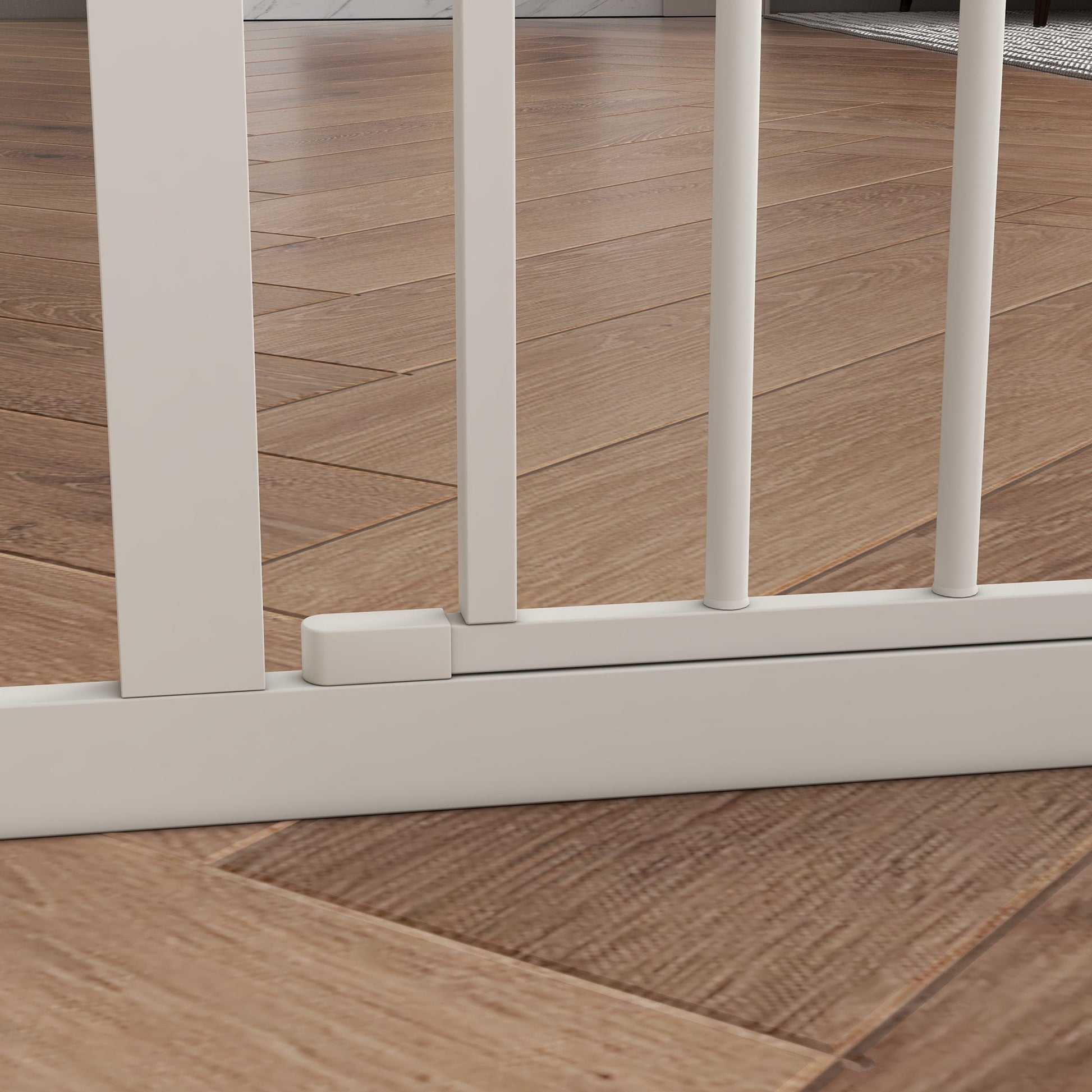 Dog Gate Stair Gate Pressure Fit Pets Barrier Auto Close for Doorway Hallway, 74-100cm Wide Adjustable, White