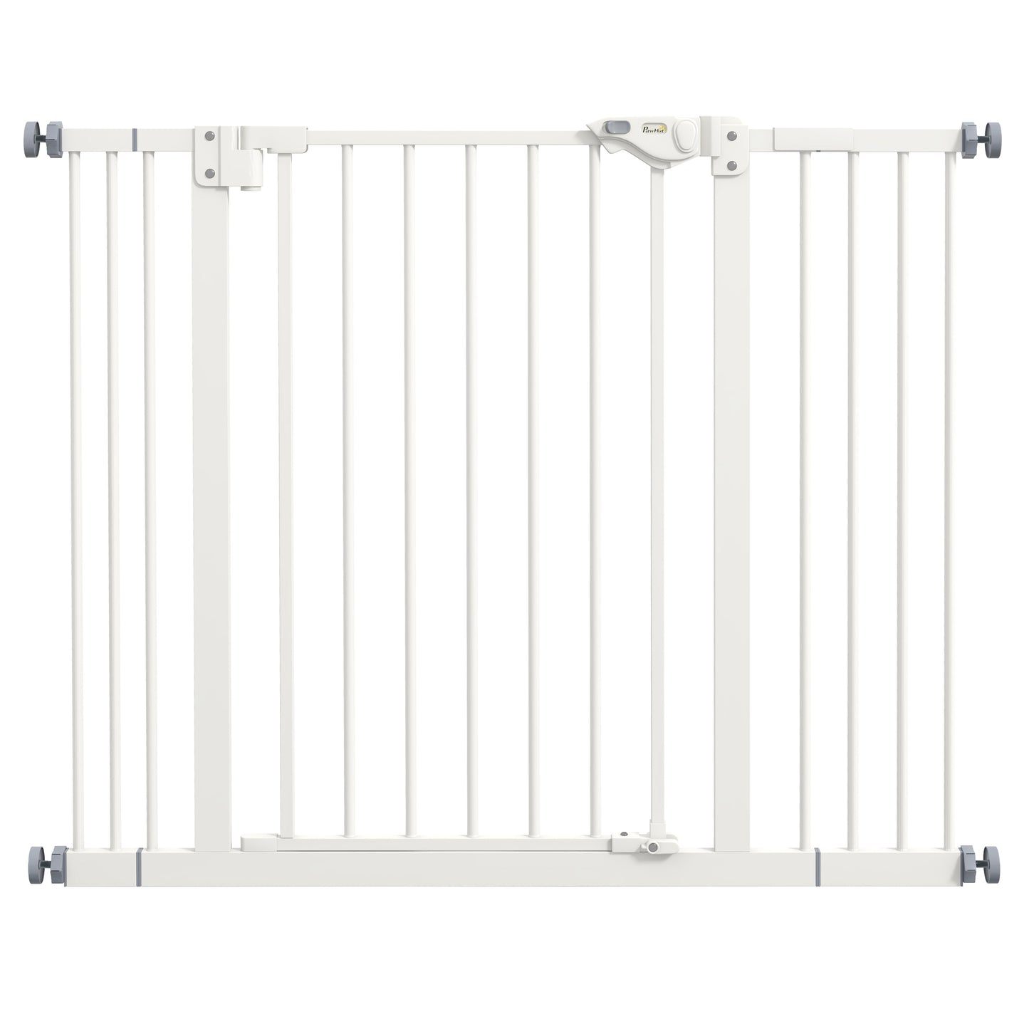 Dog Gate Stair Gate Pressure Fit Pets Barrier Auto Close for Doorway Hallway, 74-100cm Wide Adjustable, White