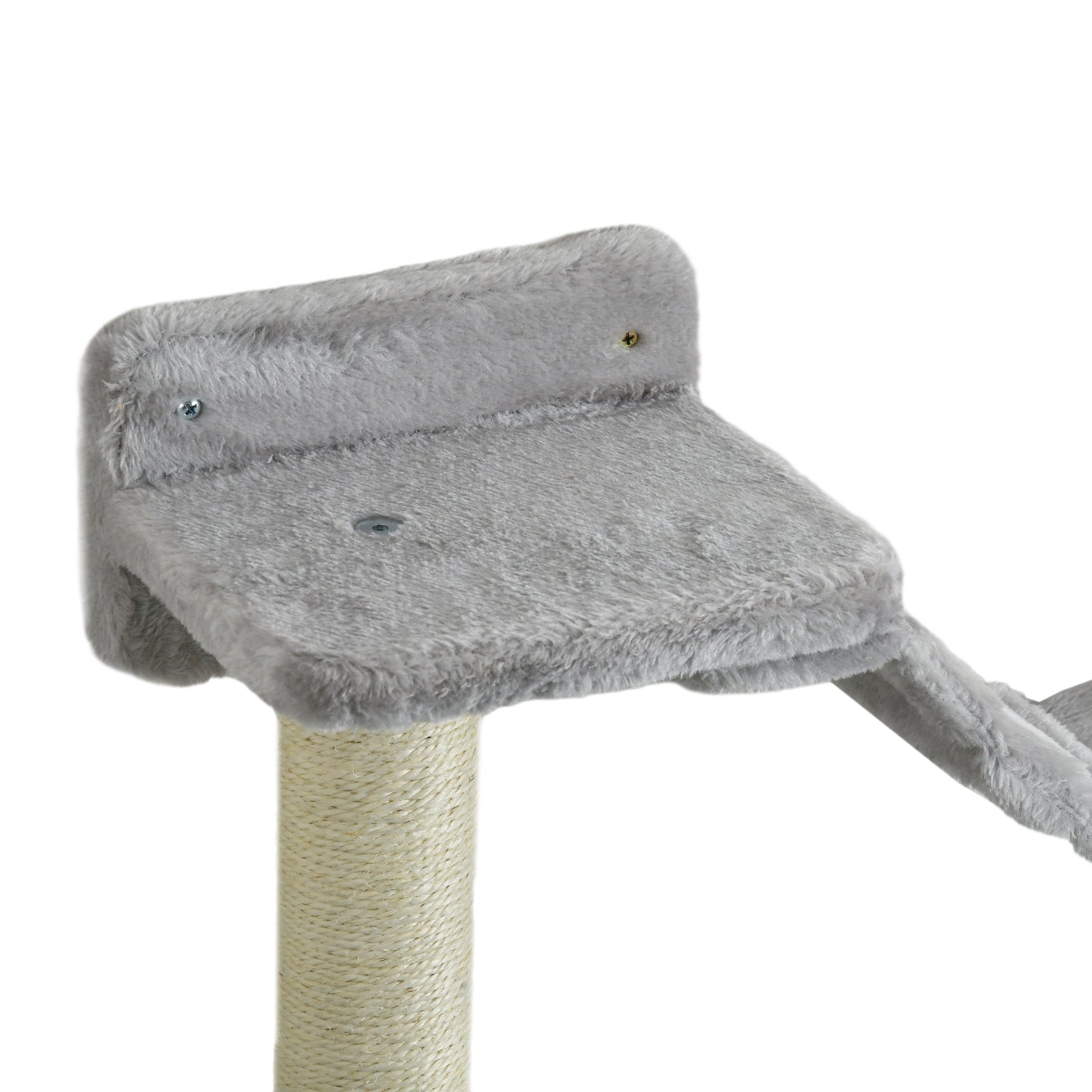 4Pcs Wall Mounted Cat Shelves, with Hammock, Perches, Ladder, Scratching Post, Cat Wall Furniture for Large Cats, Grey