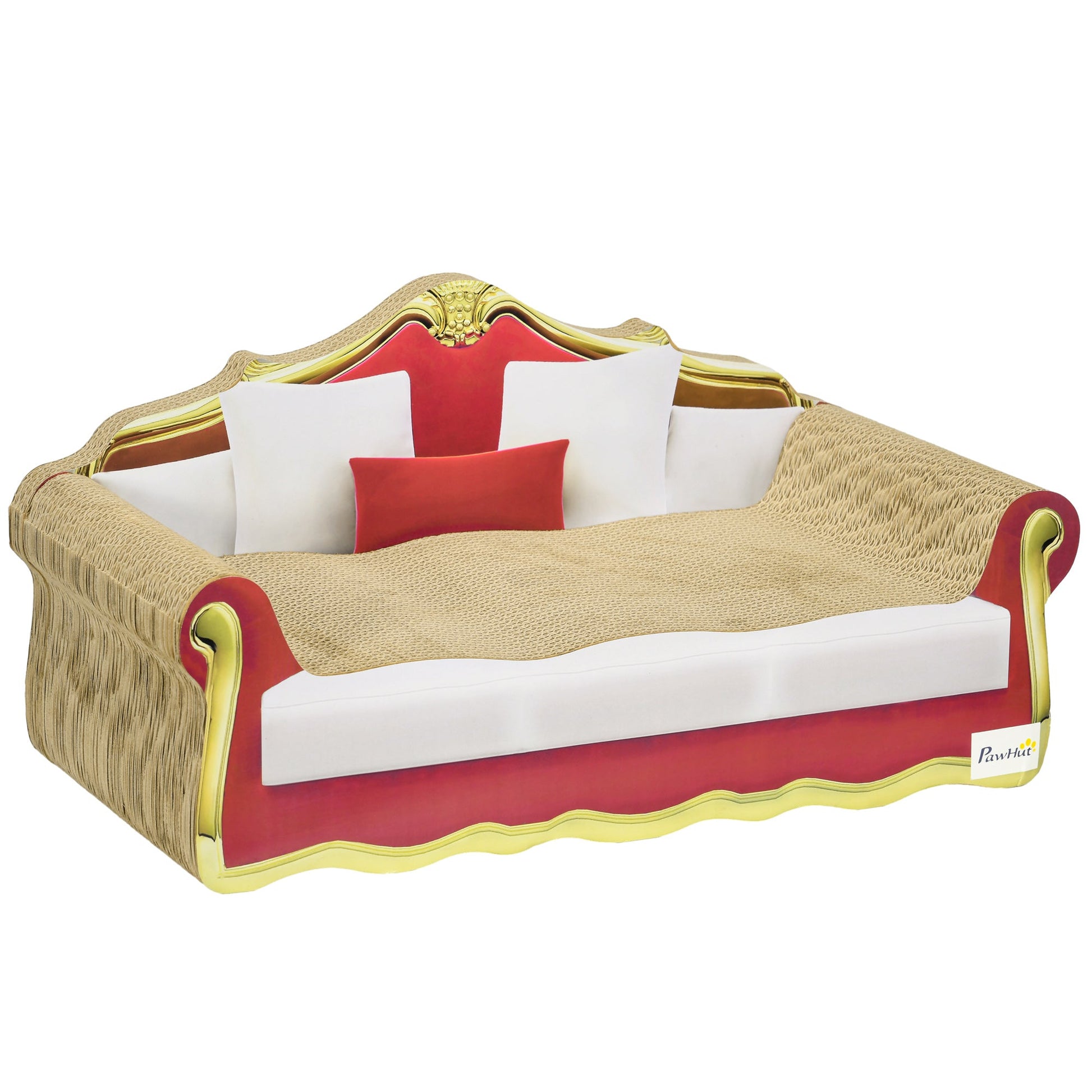 Cat Scratching Board, Cardboard Cat Scratcher Lounge Sofa with Catnip, 58 x 29.5 x 29cm