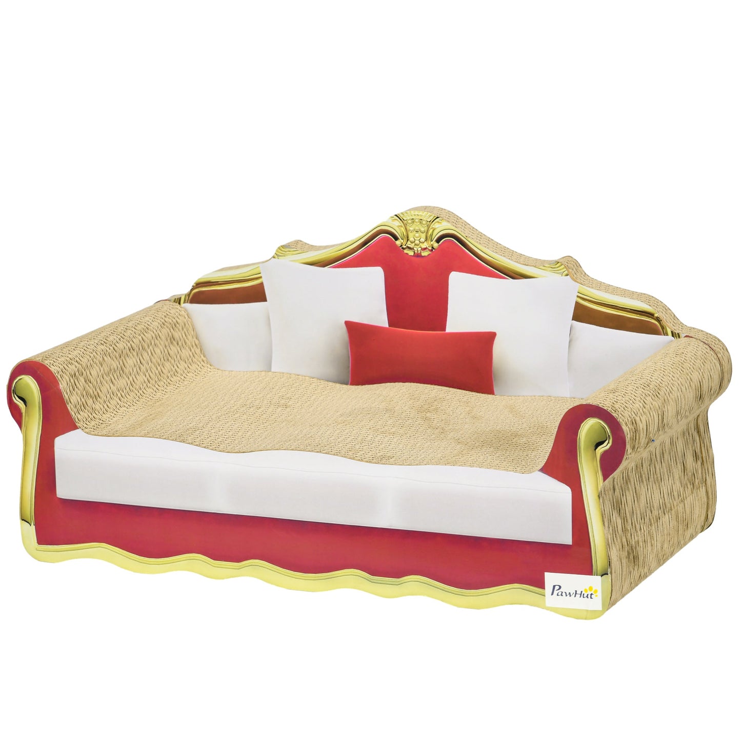 Cat Scratching Board, Cardboard Cat Scratcher Lounge Sofa with Catnip, 58 x 29.5 x 29cm