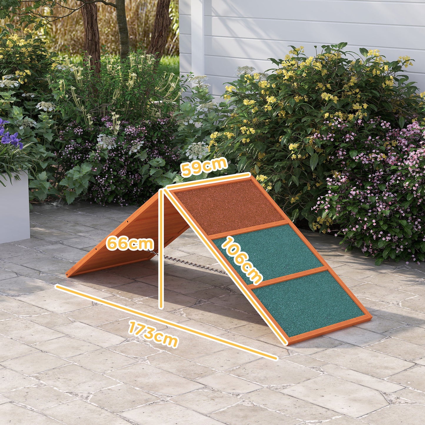 Dog Agility Equipment, Dog Playground Equipment with Non-slip Surface, A-frame, Agility Ramp for All Breeds, for Garden, Park, Puppy Obstacle Course, Orange