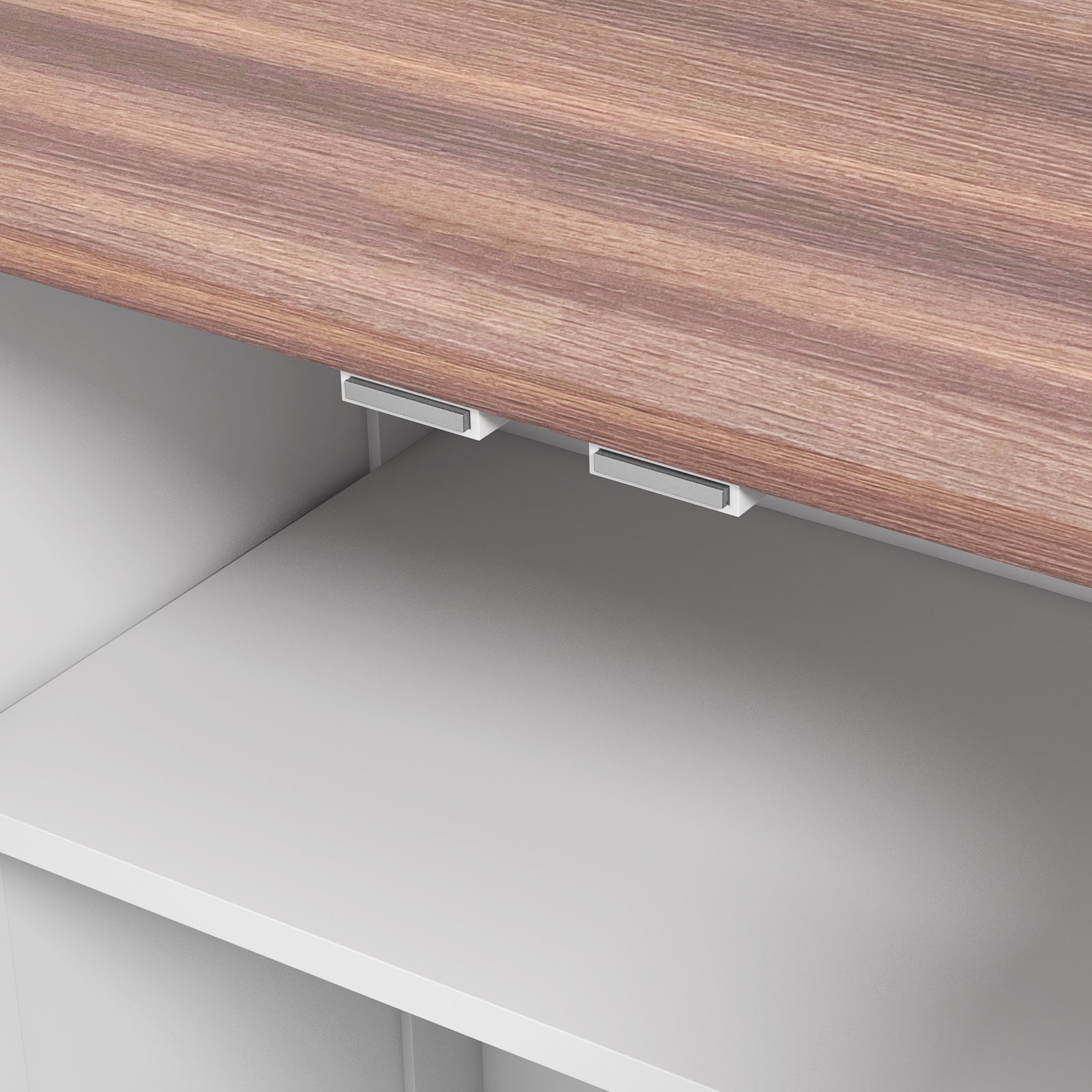 Pet Feeding Station with Storage, Dog Feeding Station with Raised Dog Bowls, Adjustable Panel, Hooks, Pet Food Storage Cabinet, White